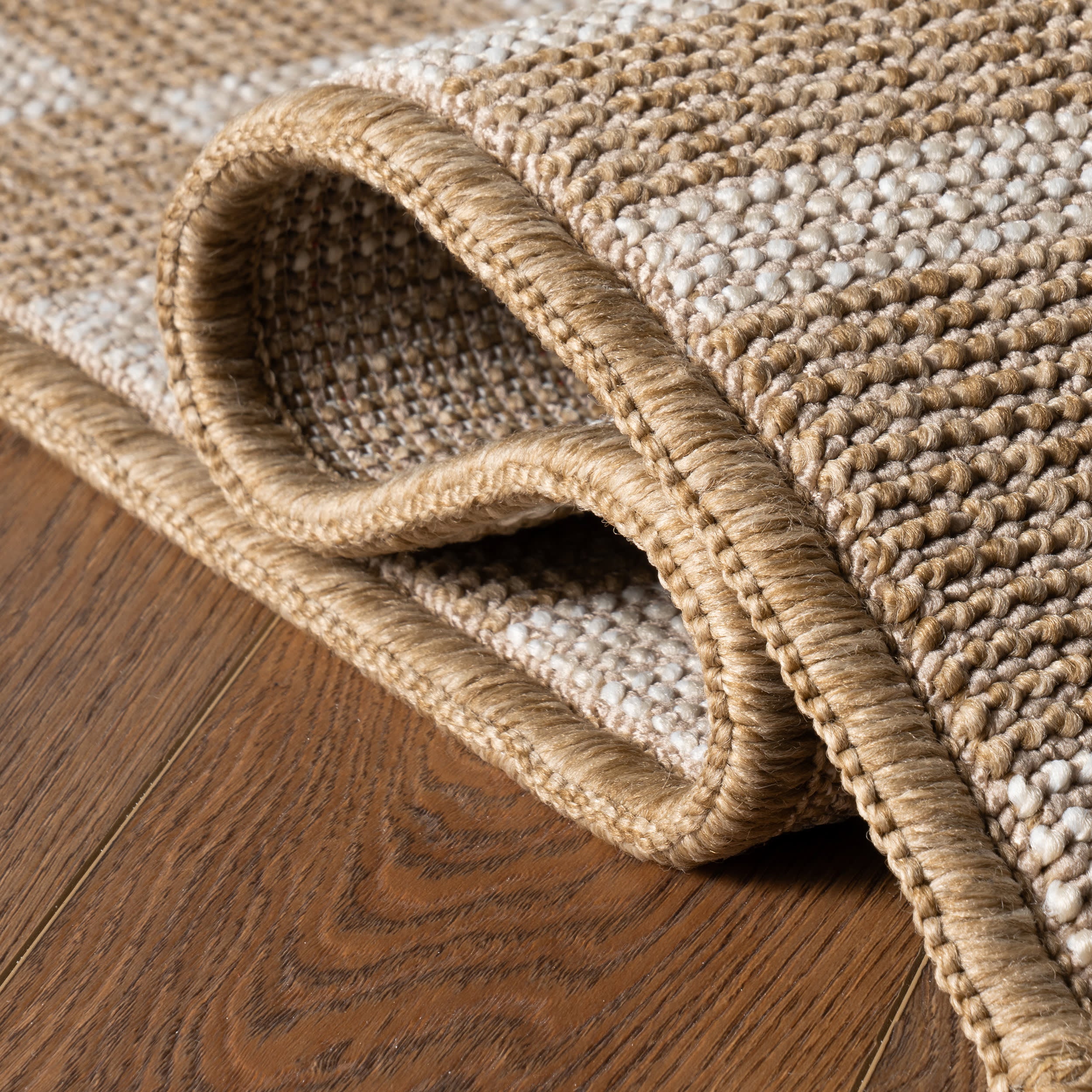 Layali Modern Checkered Indoor/Outdoor Rug | Ivory - Image 10