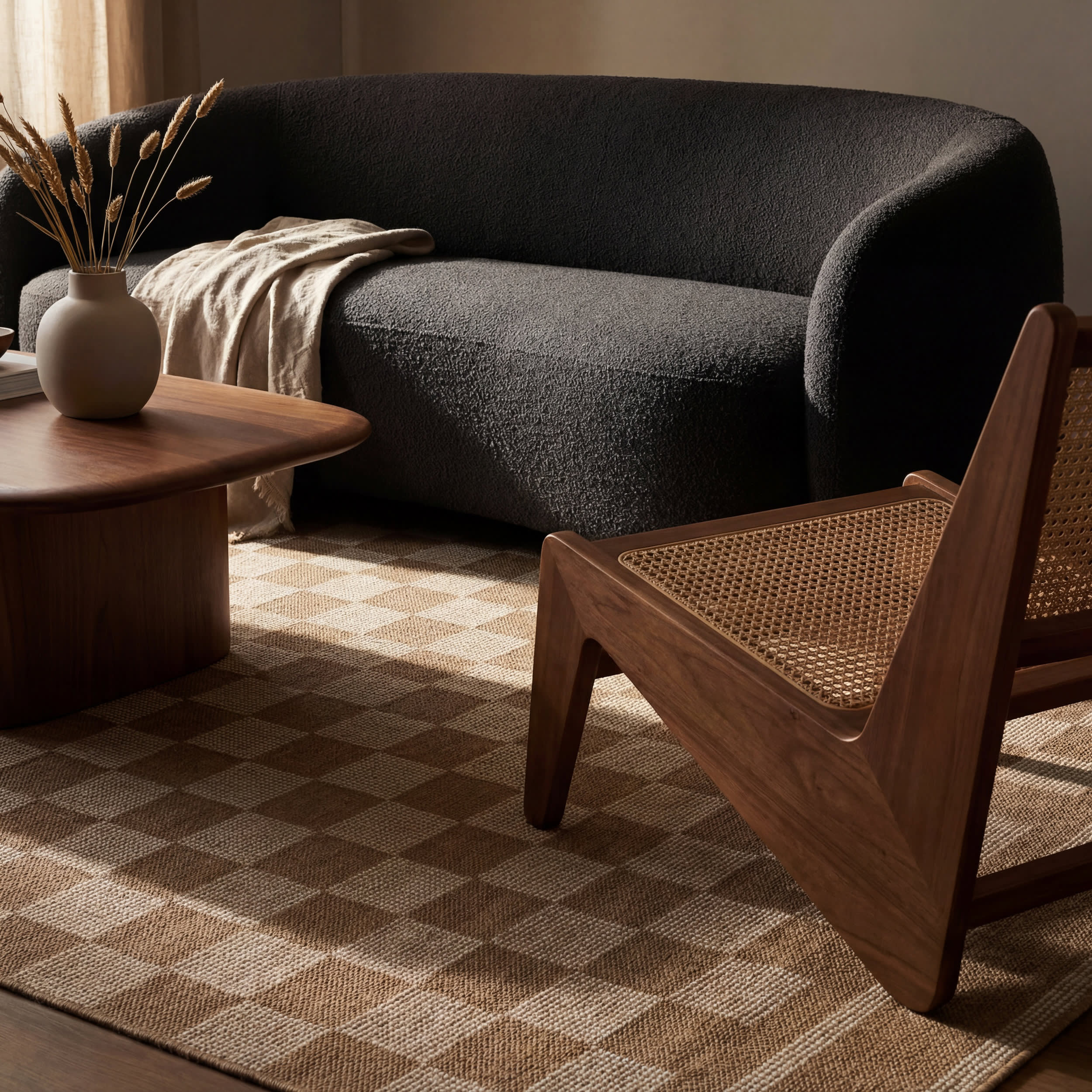 Layali Modern Checkered Indoor/Outdoor Rug | Ivory - Image 5