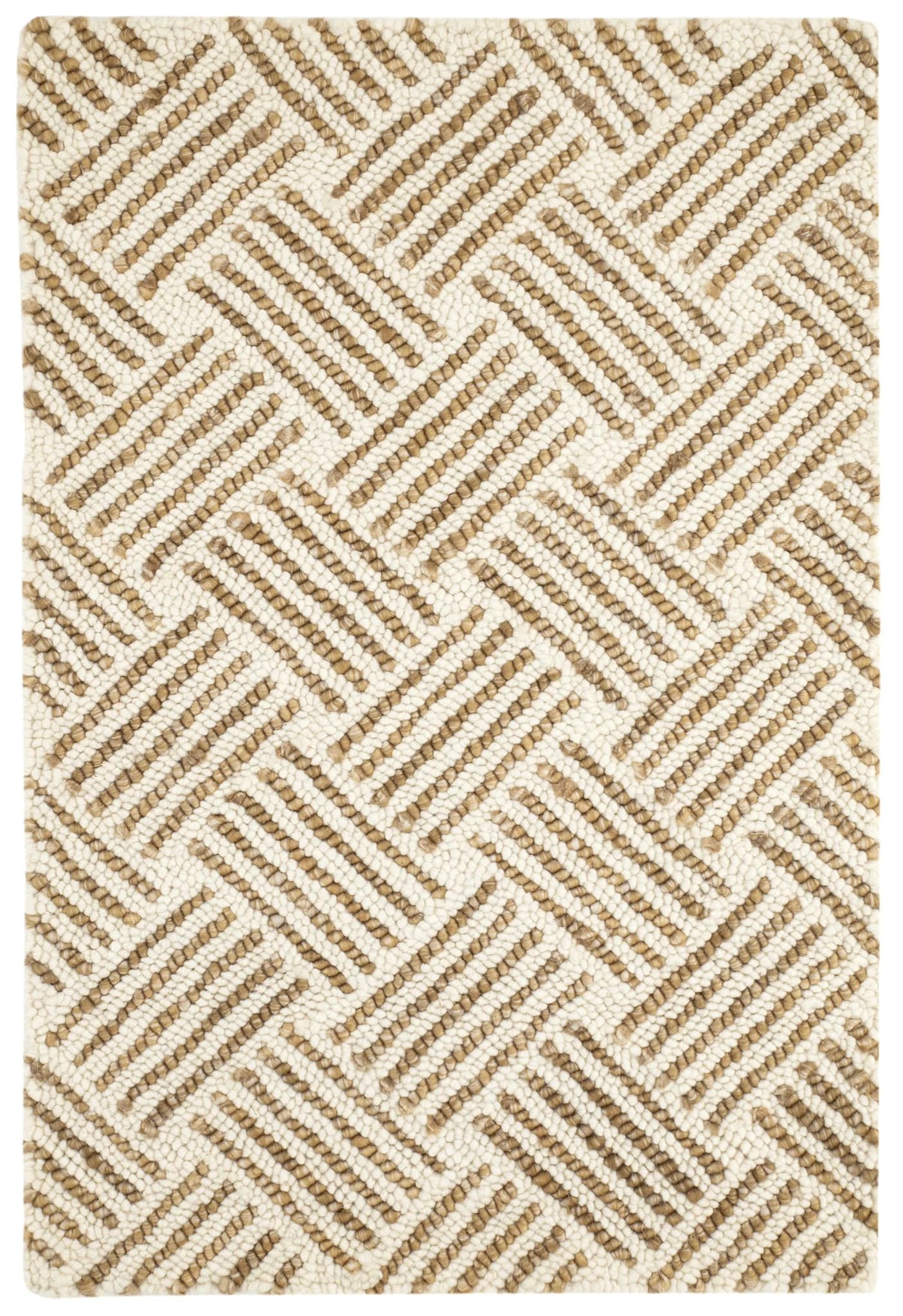 Layers Hand Hooked Wool Rug | Ochre