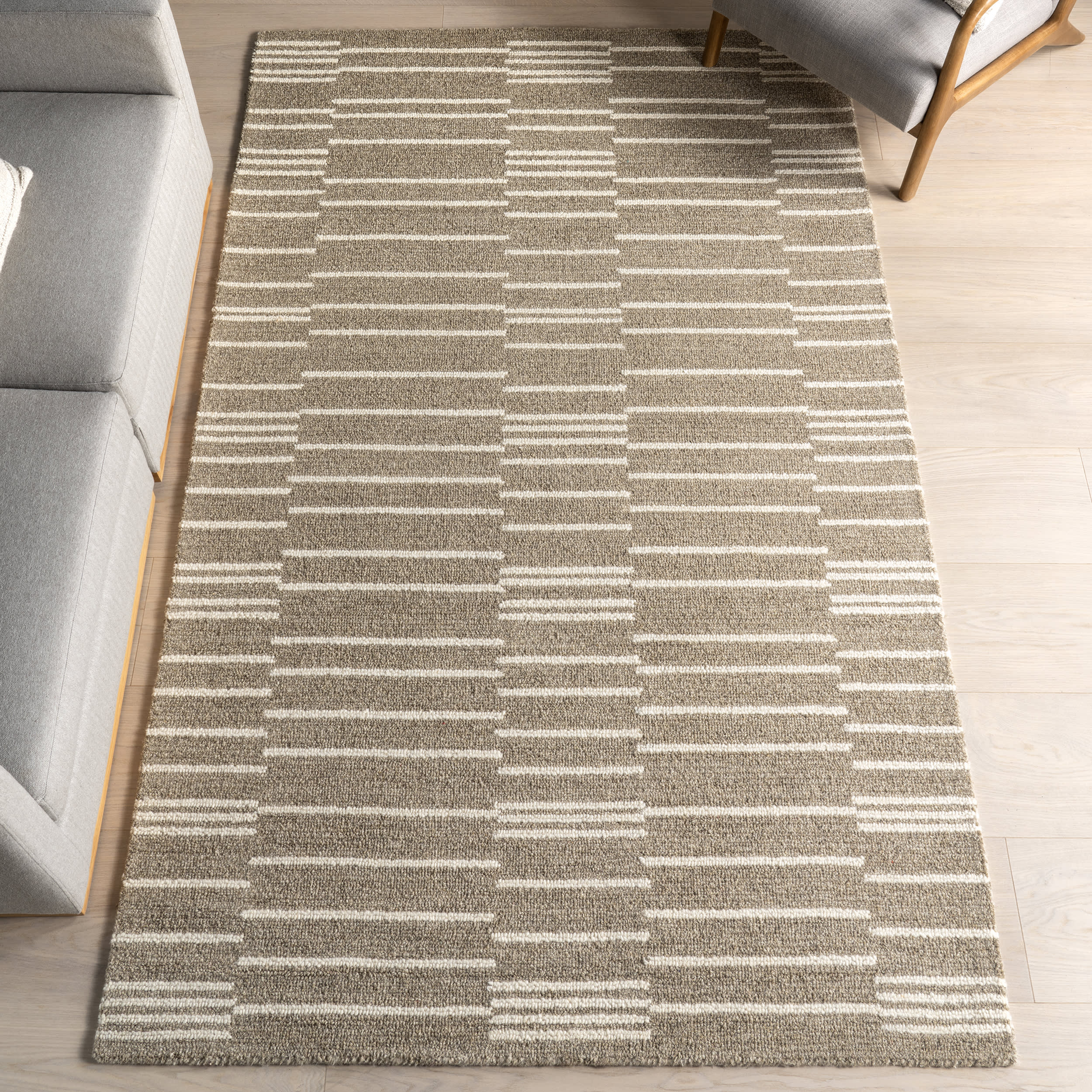 Laylah Striped Rug | Taupe - Image 2