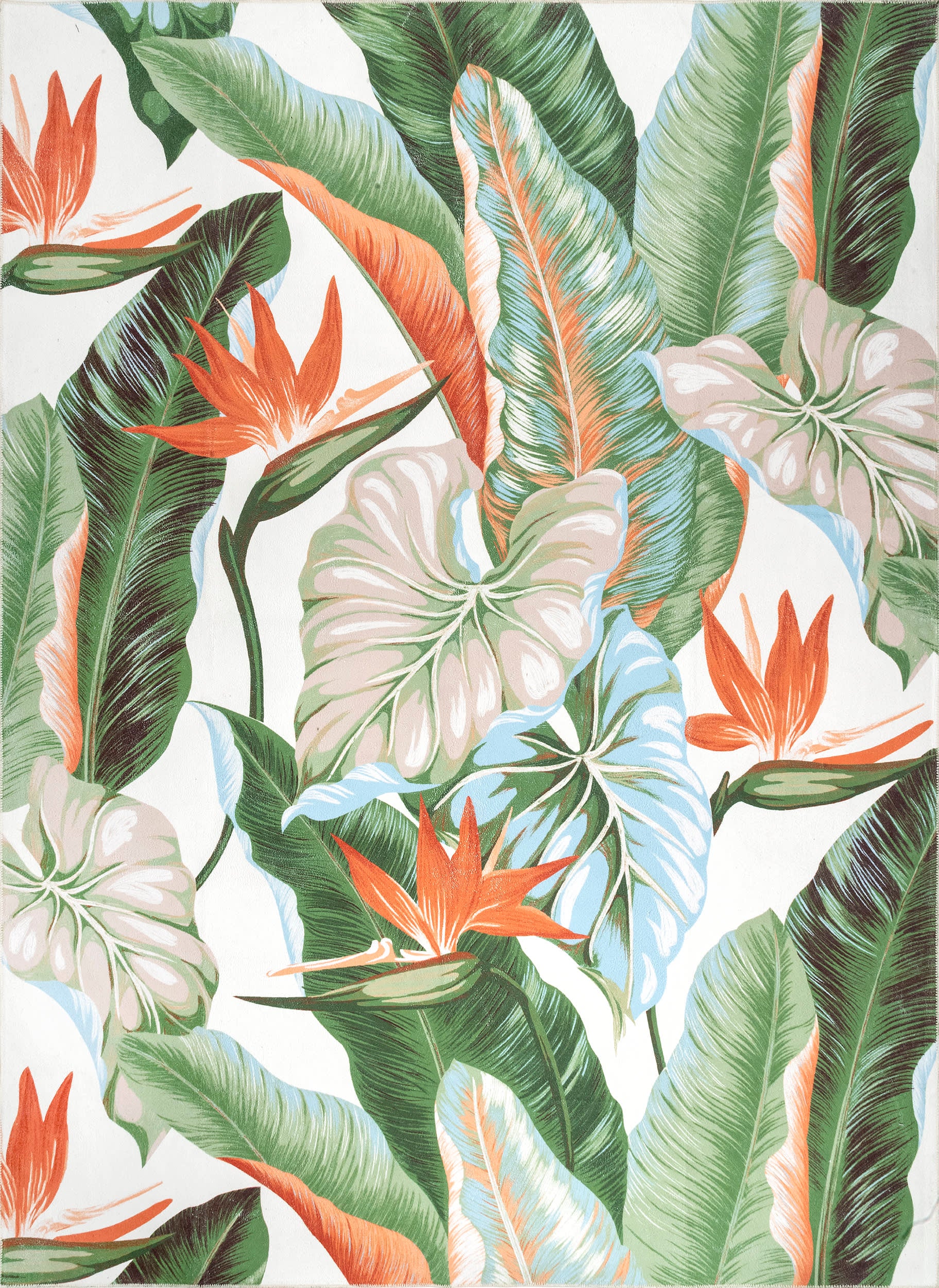 Leaves Washable Rug | Forest Green