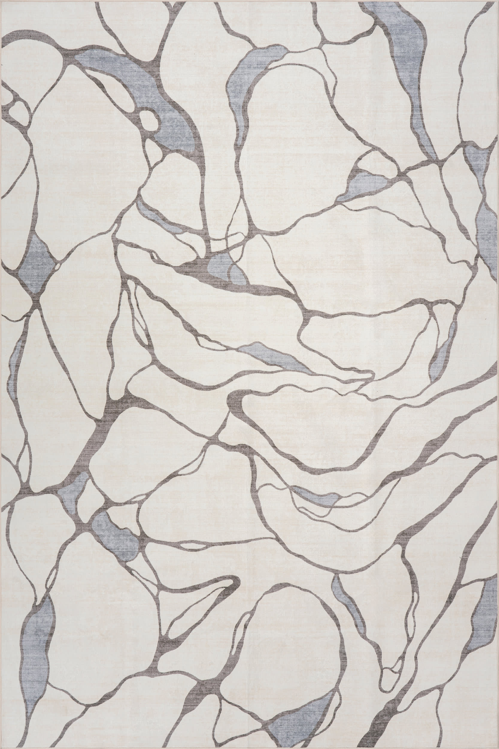 Lenis Abstract Washable Rug | Ivory