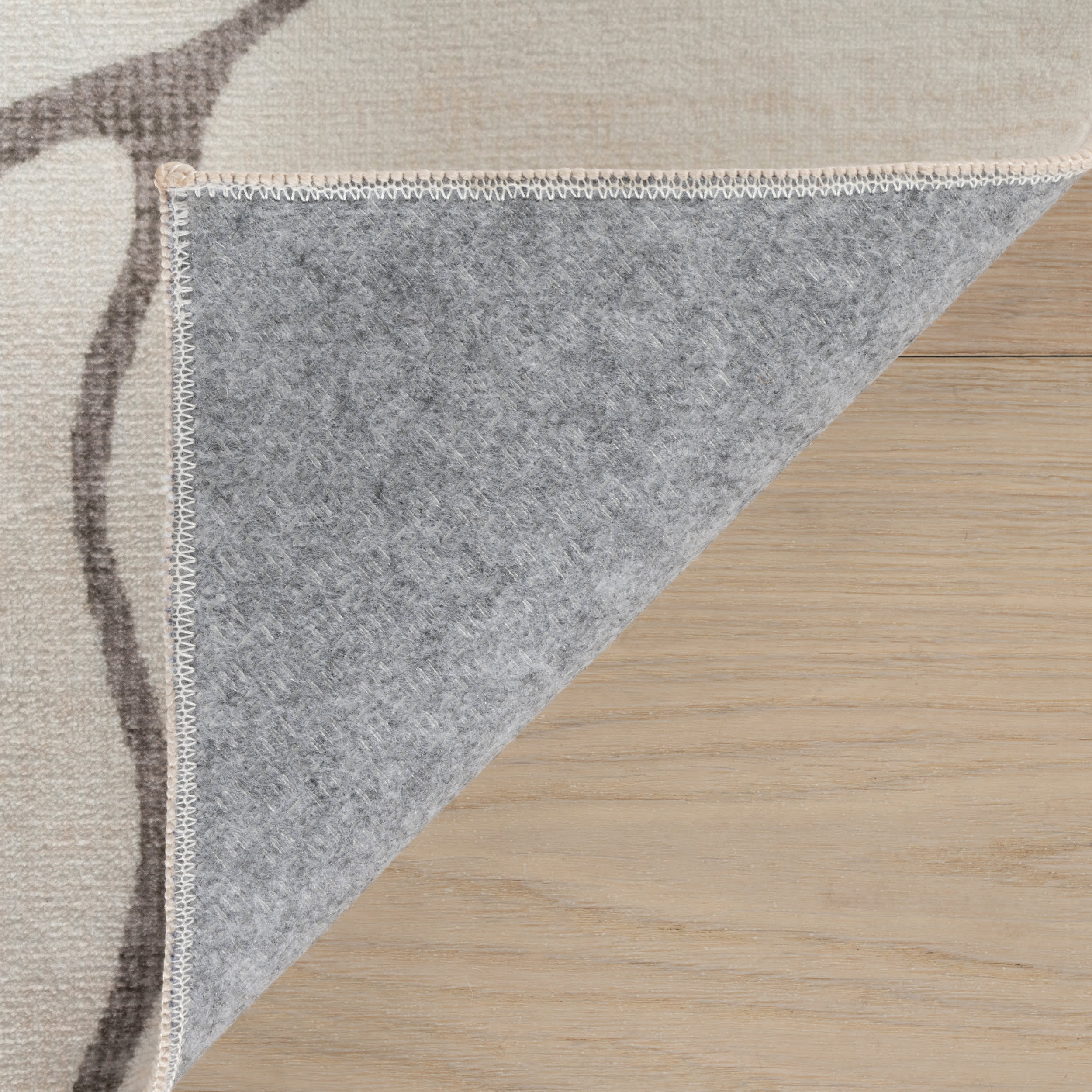 Lenis Abstract Washable Rug | Ivory - Image 8