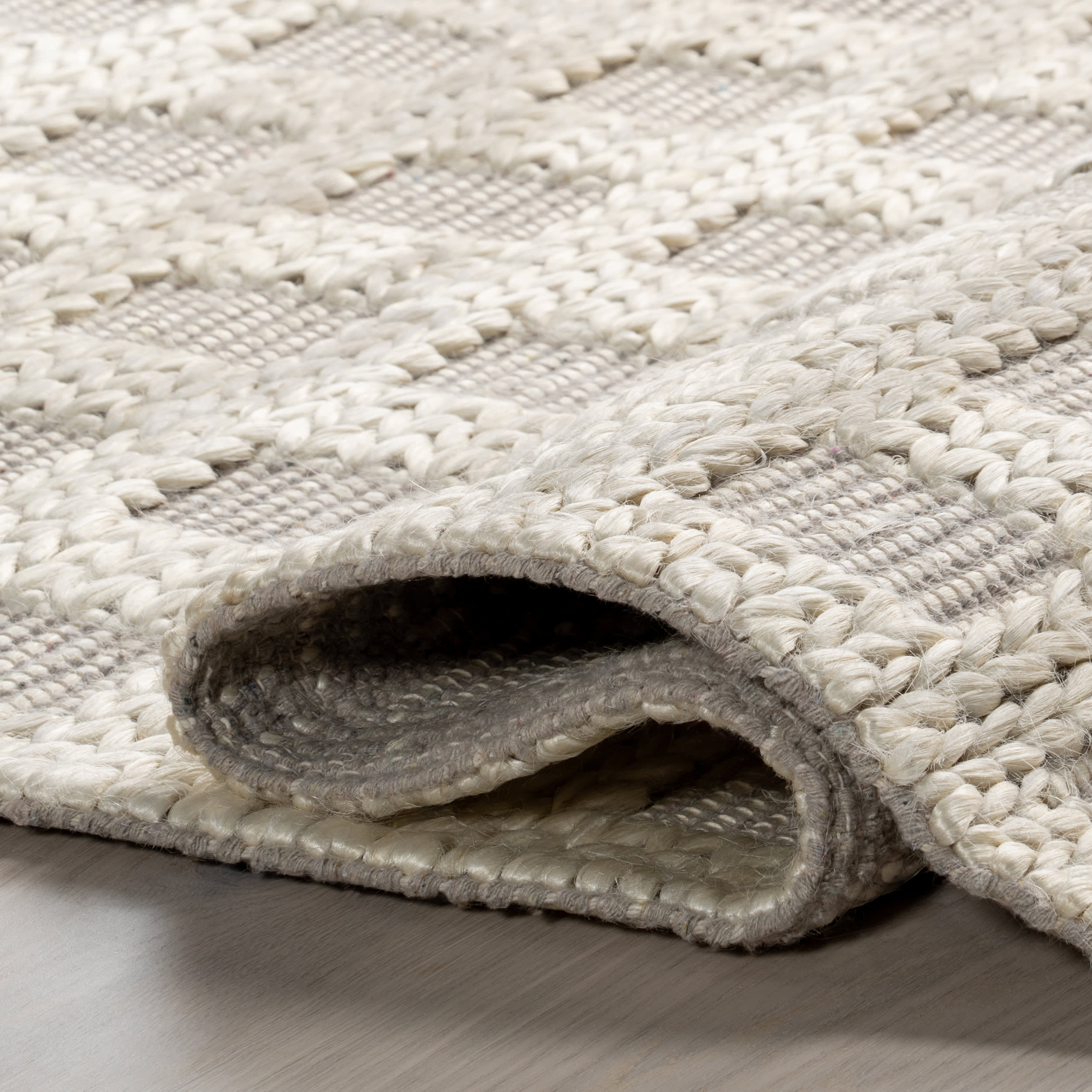 Lennon Checkered Hand Braided Jute Rug | Ivory - Image 8