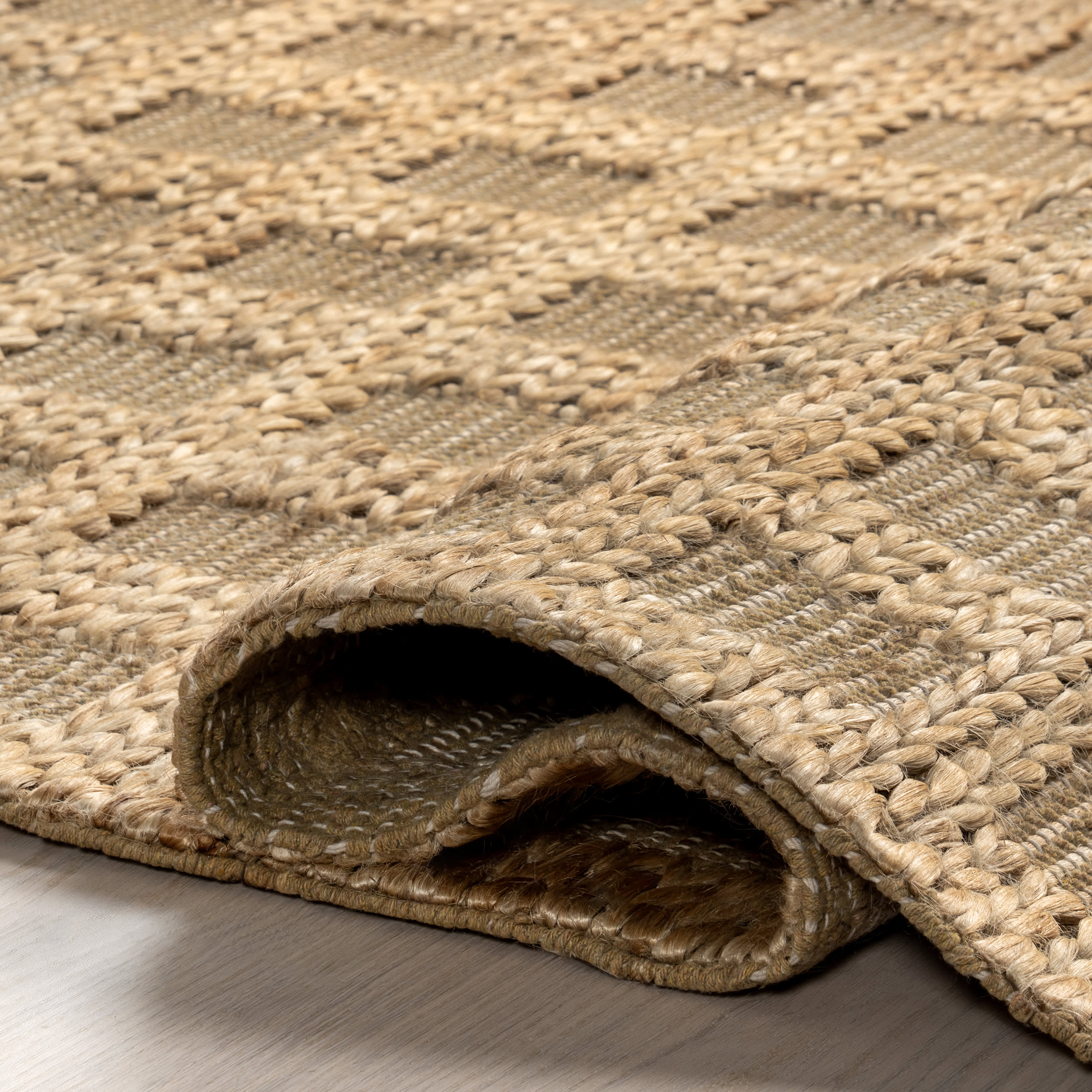 Lennon Checkered Hand Braided Jute Rug | Natural - Image 8
