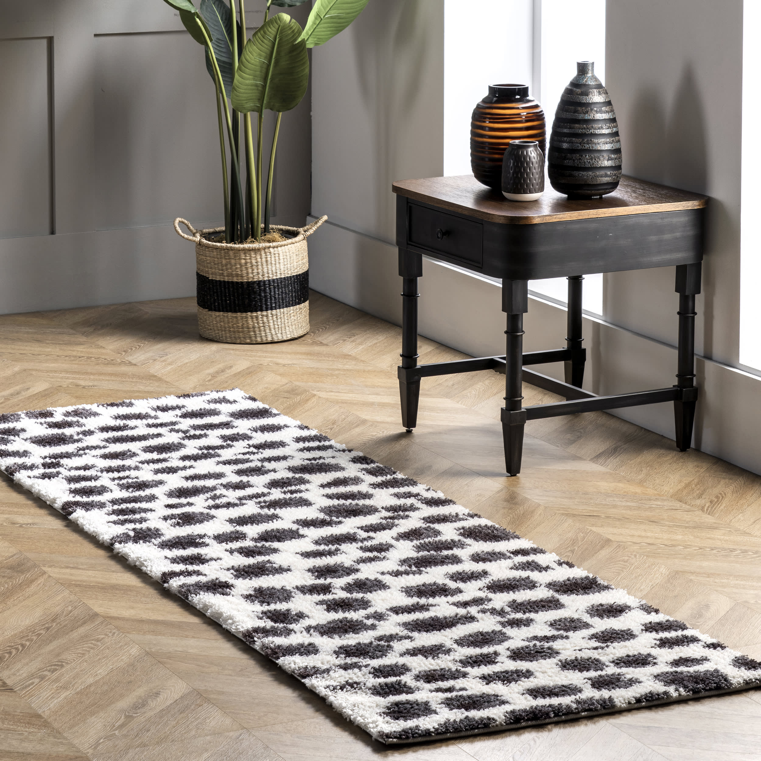 Leopard Spotted Shag Rug | Beige - Image 2