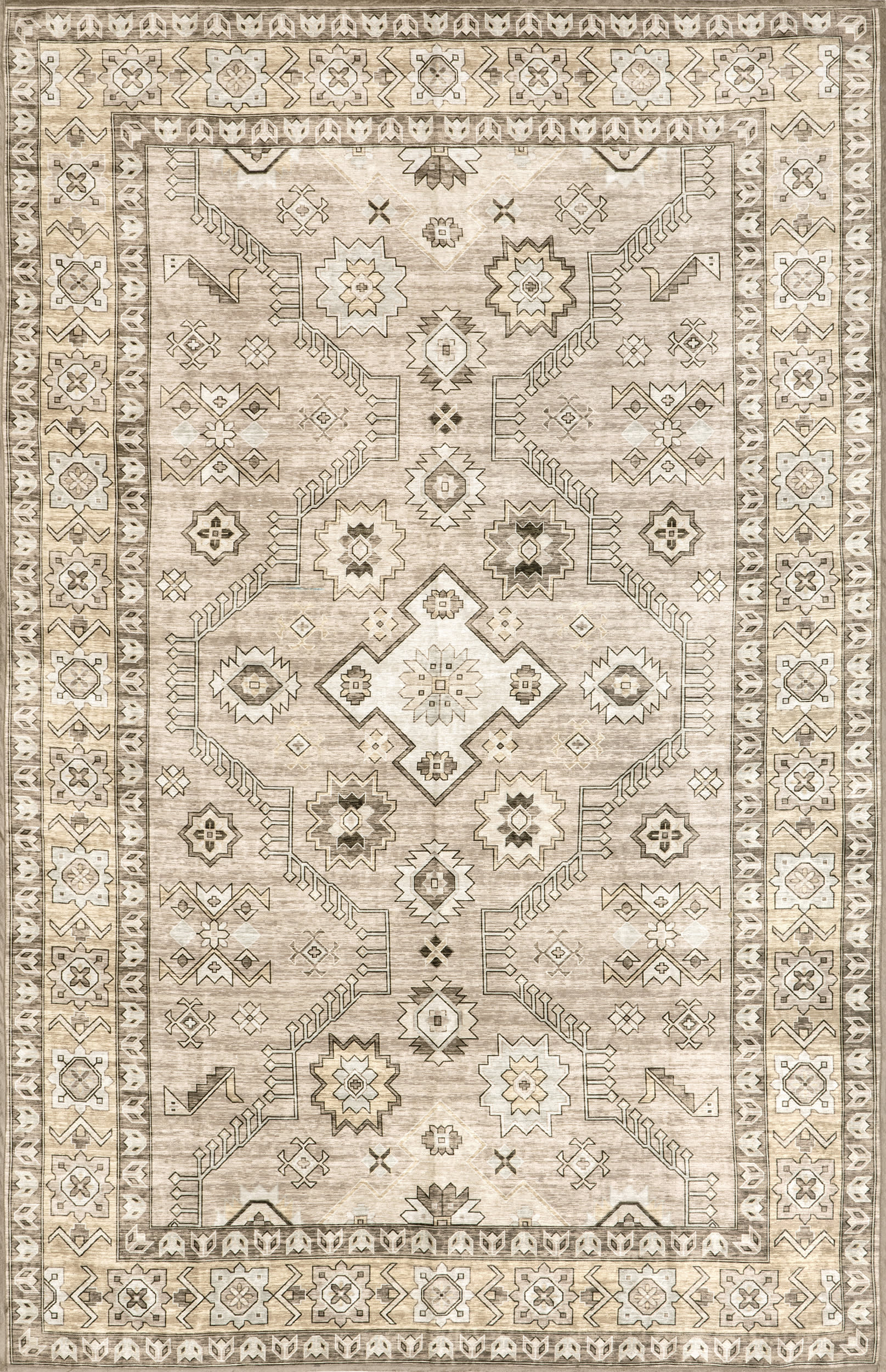 Lexia Washable Faded Rug | Beige
