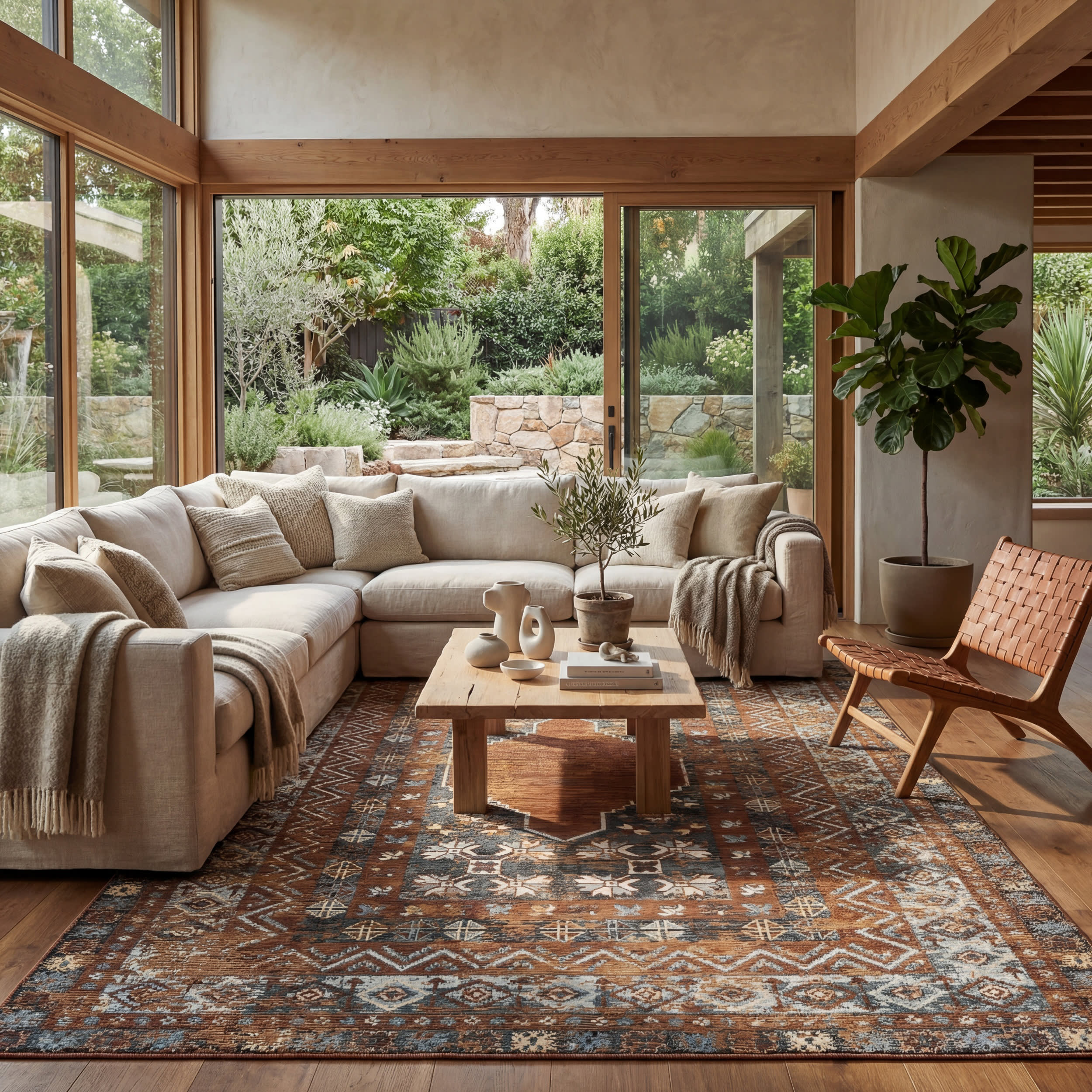 Liamara Traditional Medallion Indoor/Outdoor Rug | Brown - Image 10