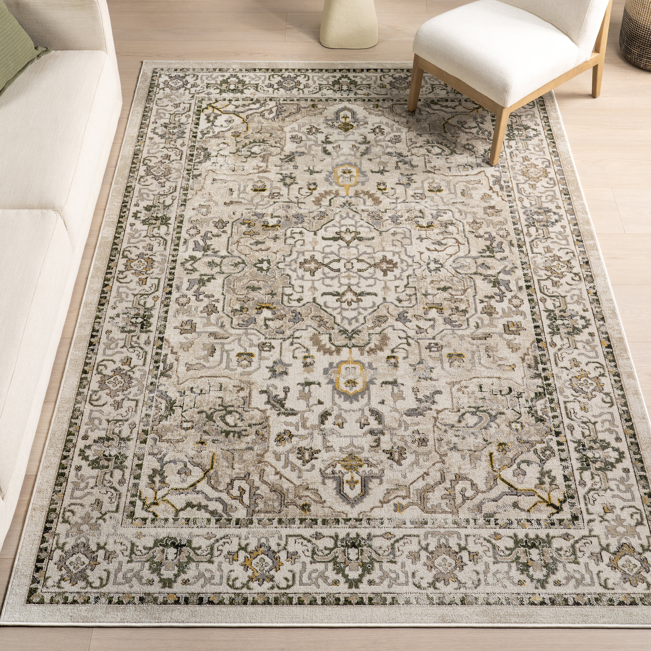 Lianna Washable Vines Rug | Cream - Image 2