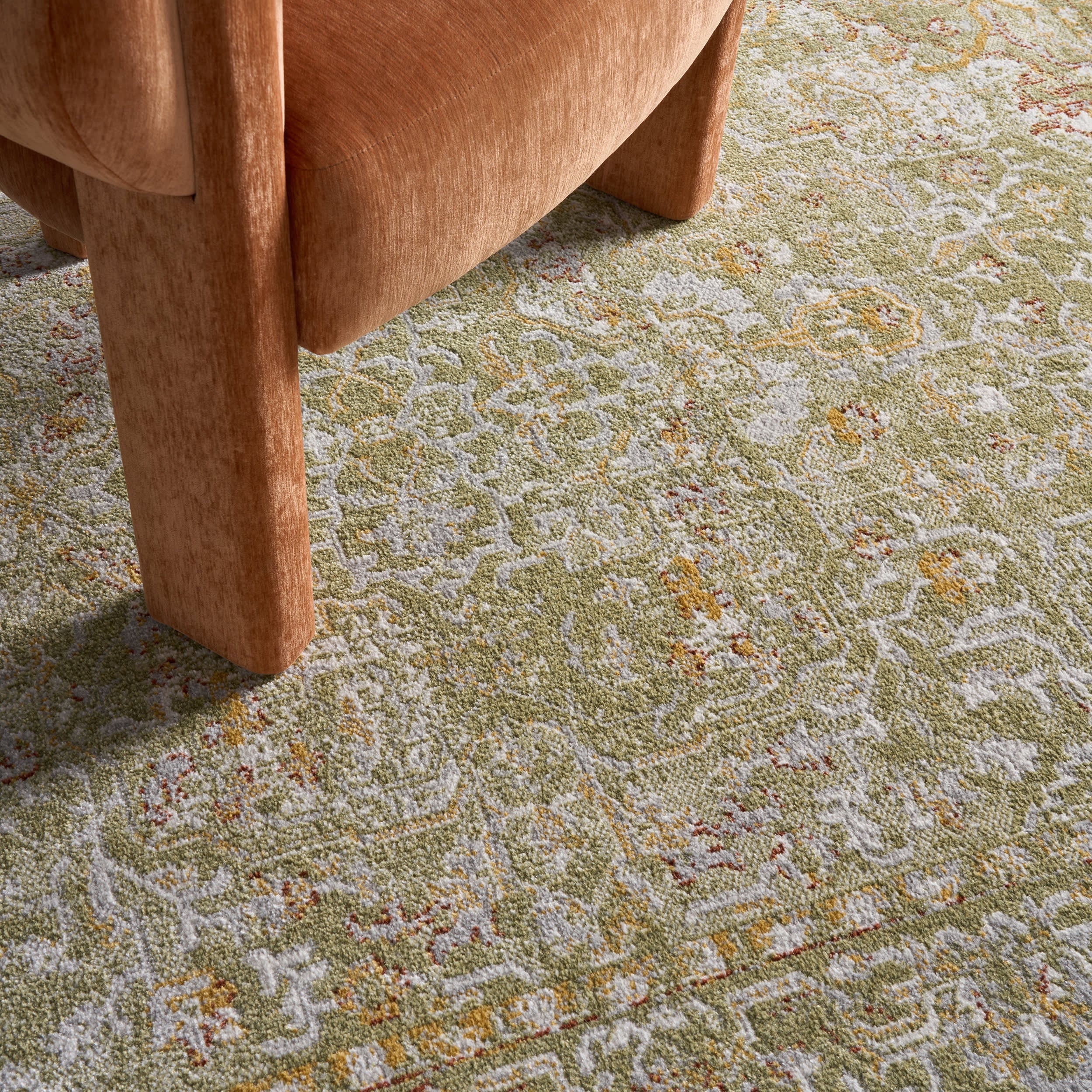 Lianna Washable Vines Rug | Green - Image 5