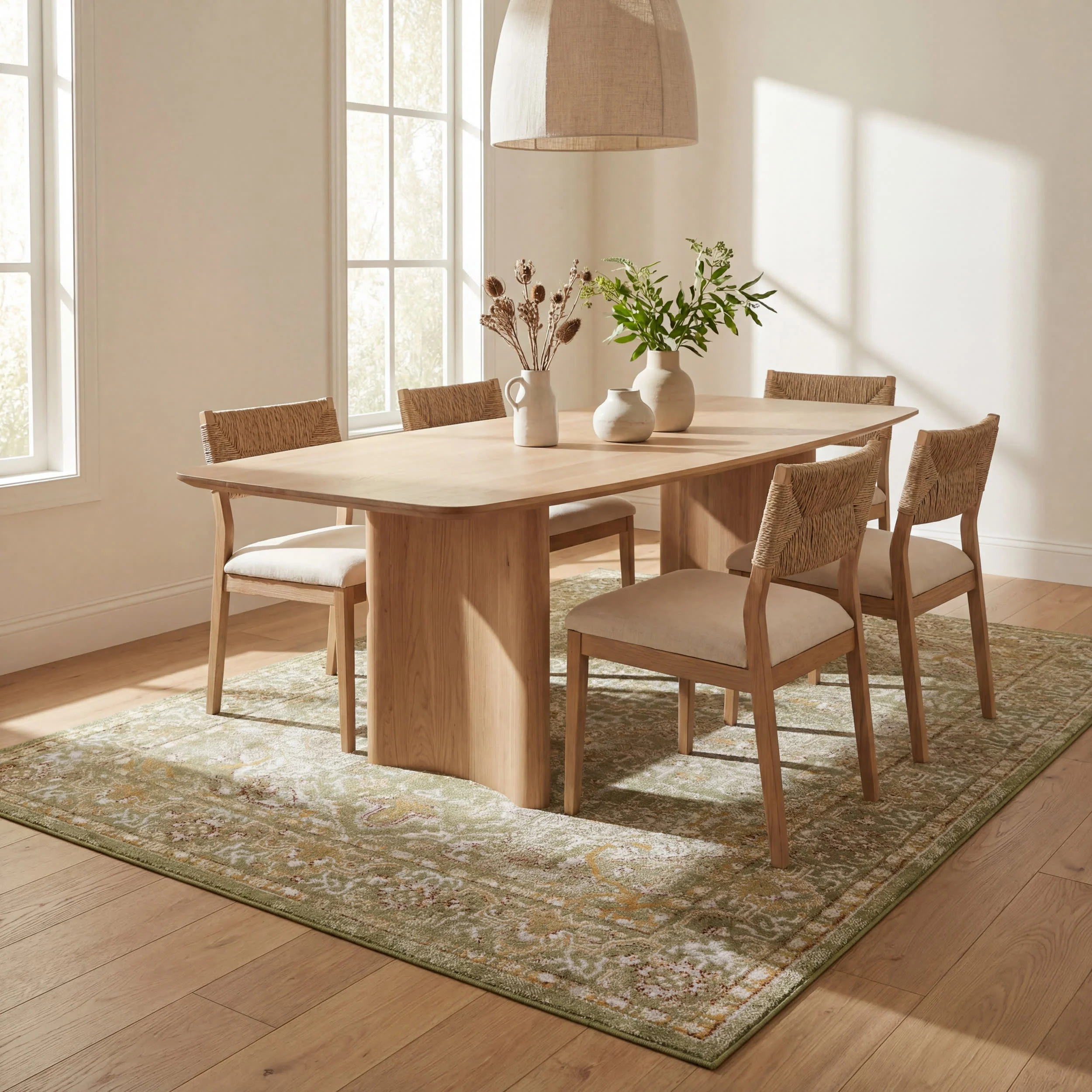Lianna Washable Vines Rug | Green - Image 7