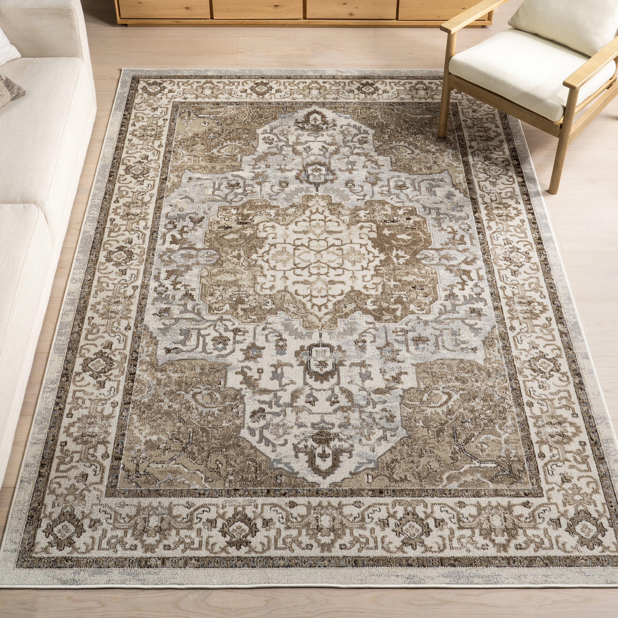 Lianna Washable Vines Rug | Light Brown - Image 2