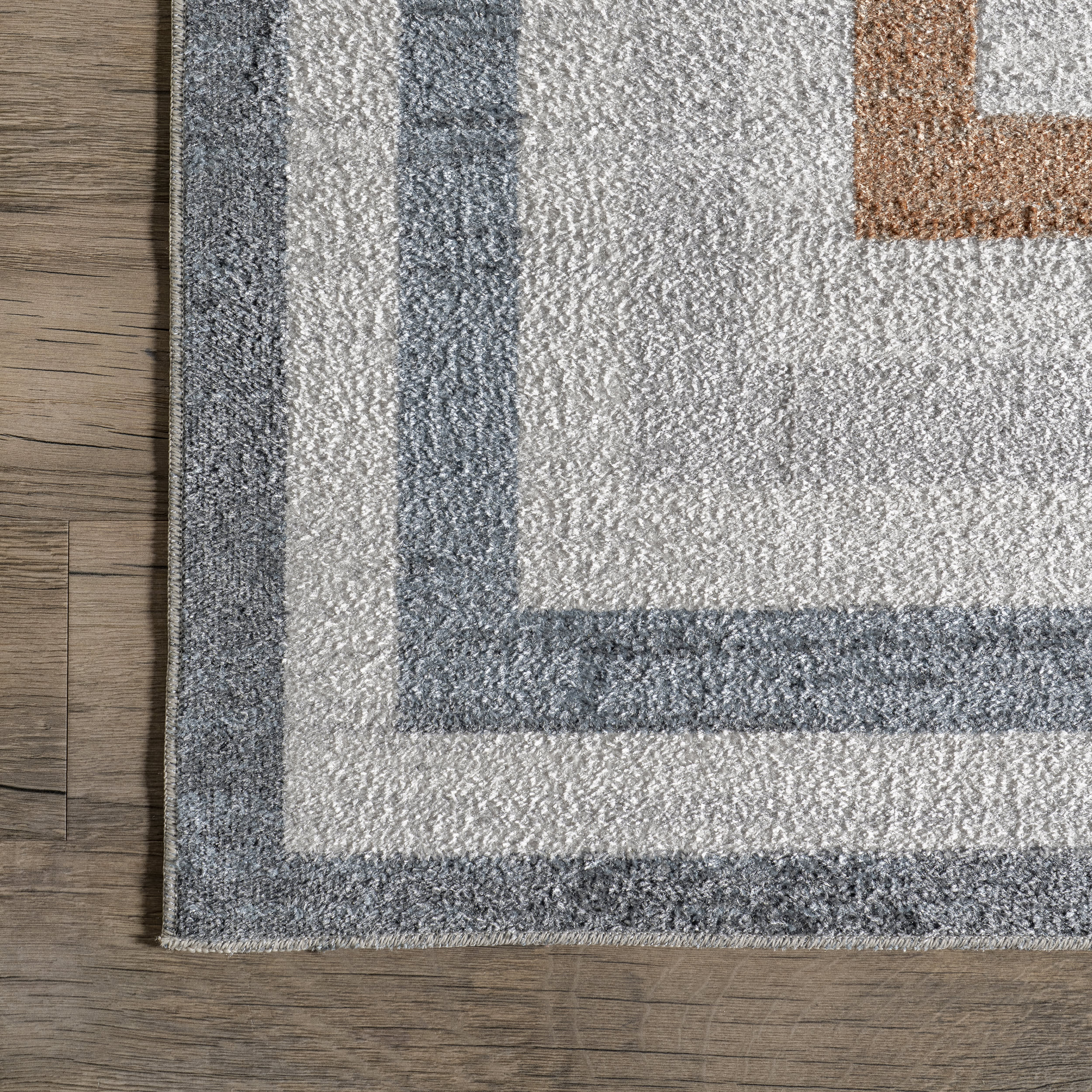 Lilac Striped Bordered Washable Rug | Multicolor - Image 3