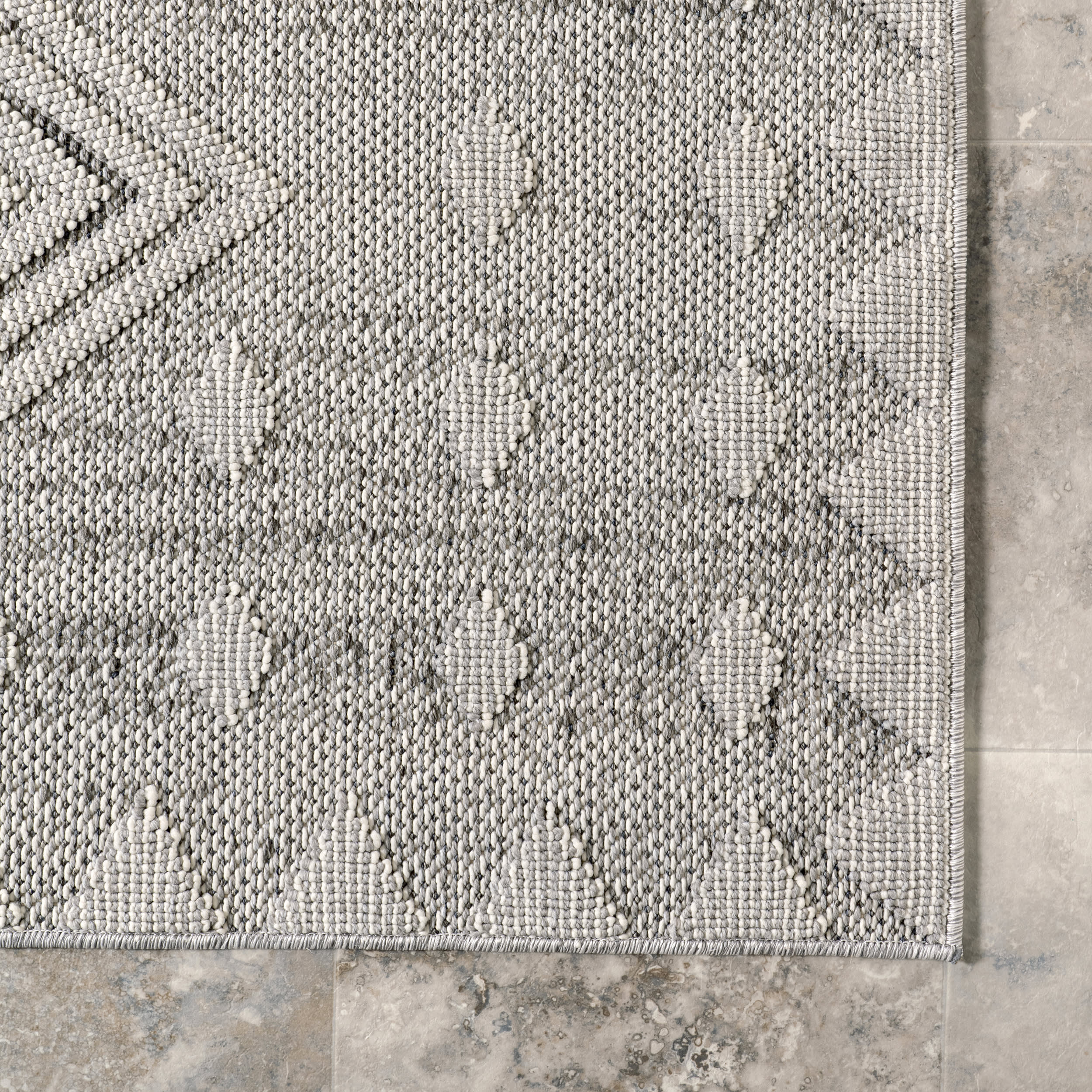Lillia Indoor/Outdoor Geometric Rug | Grey - Image 3