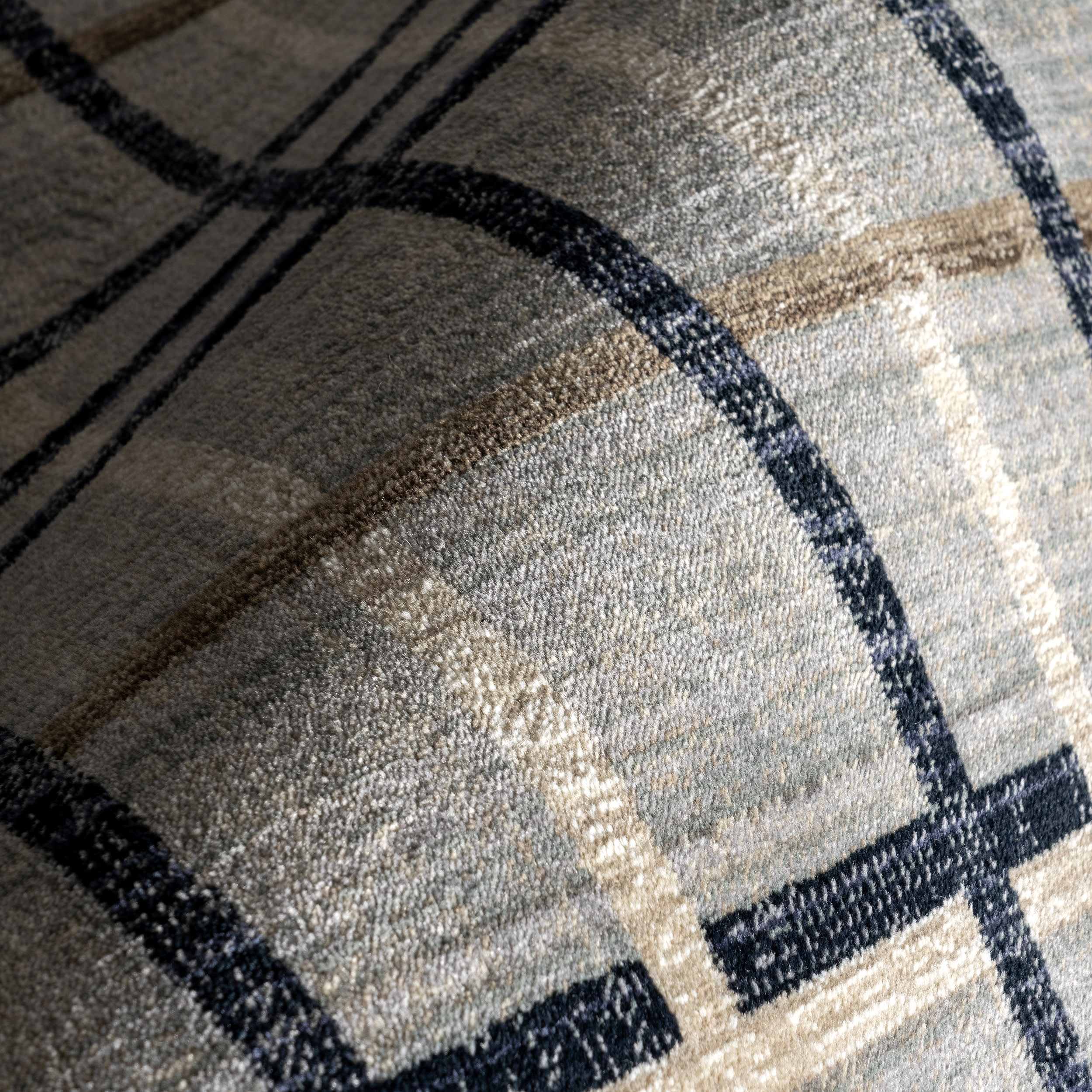 Lina Plaid Fringed Rug | Blue - Image 3