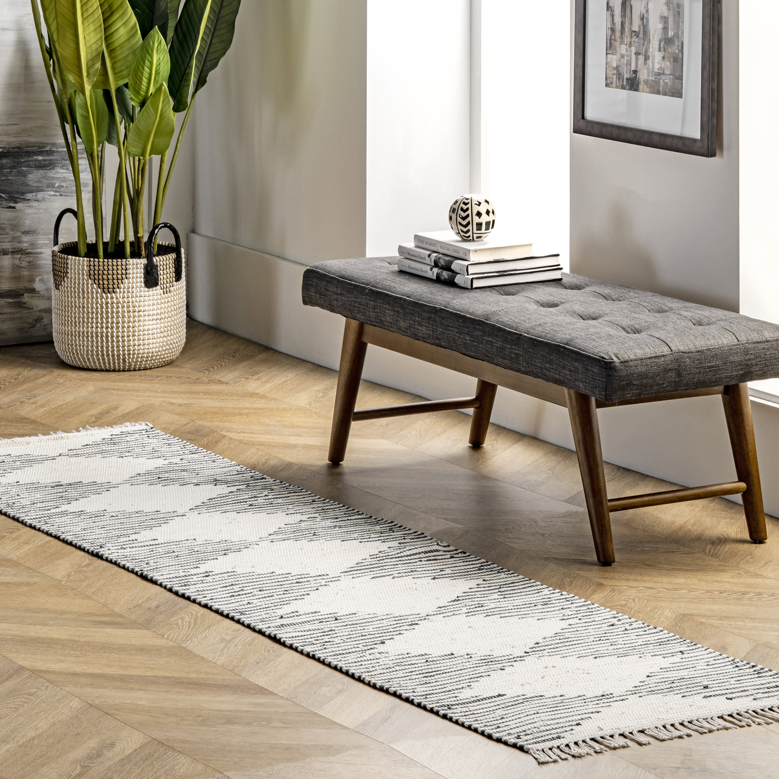Lined Diamonds Rug | Ivory - Image 2