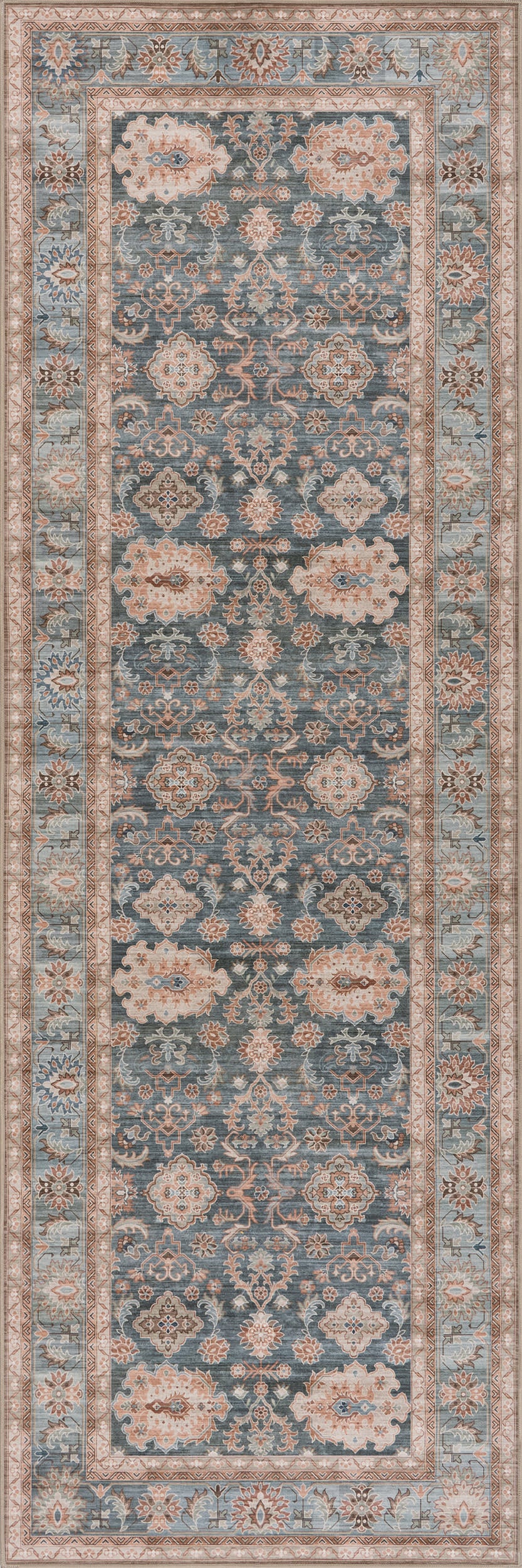 Liora Traditional Washable Rug | Blue