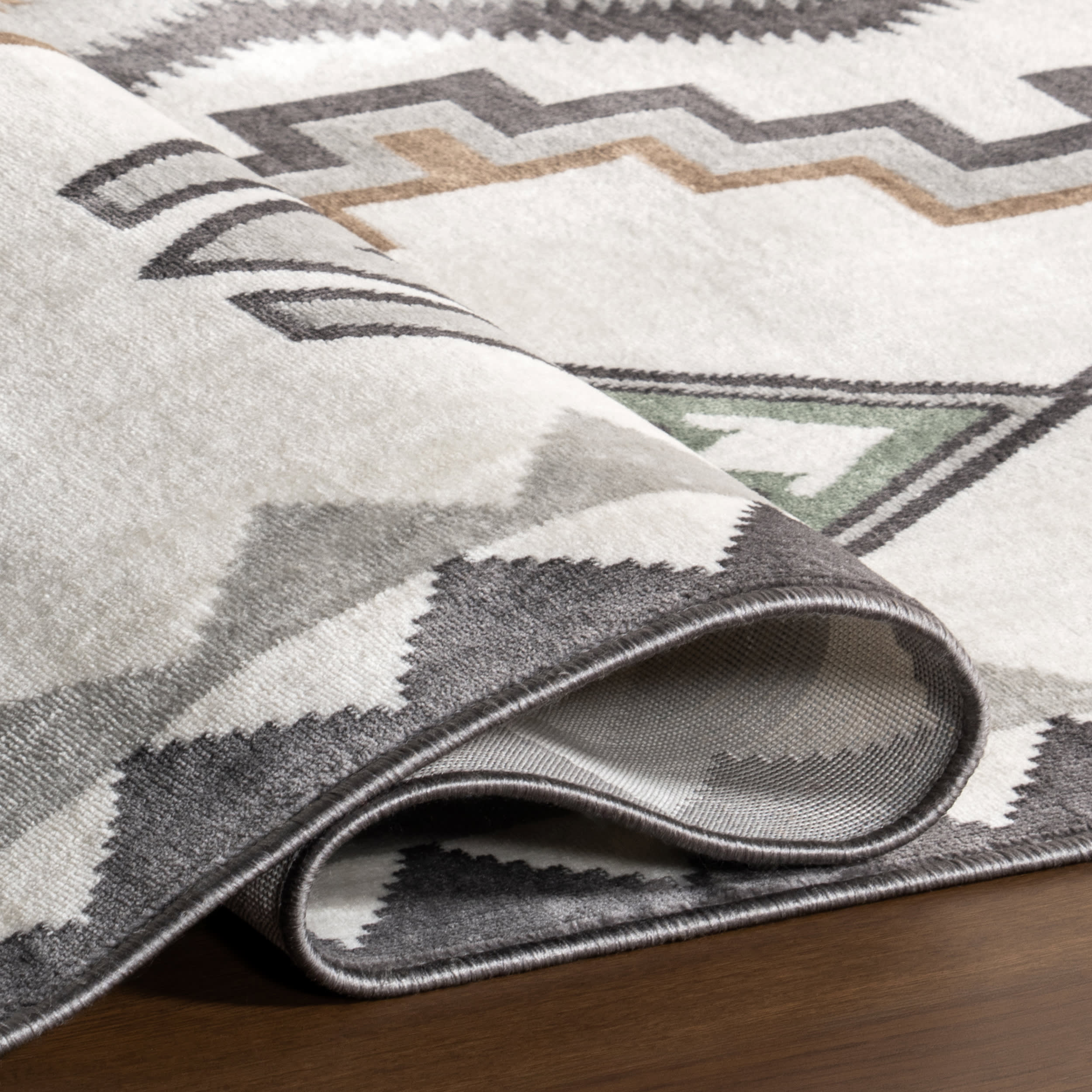 Liz Washable Geometric Rug | Beige - Image 8