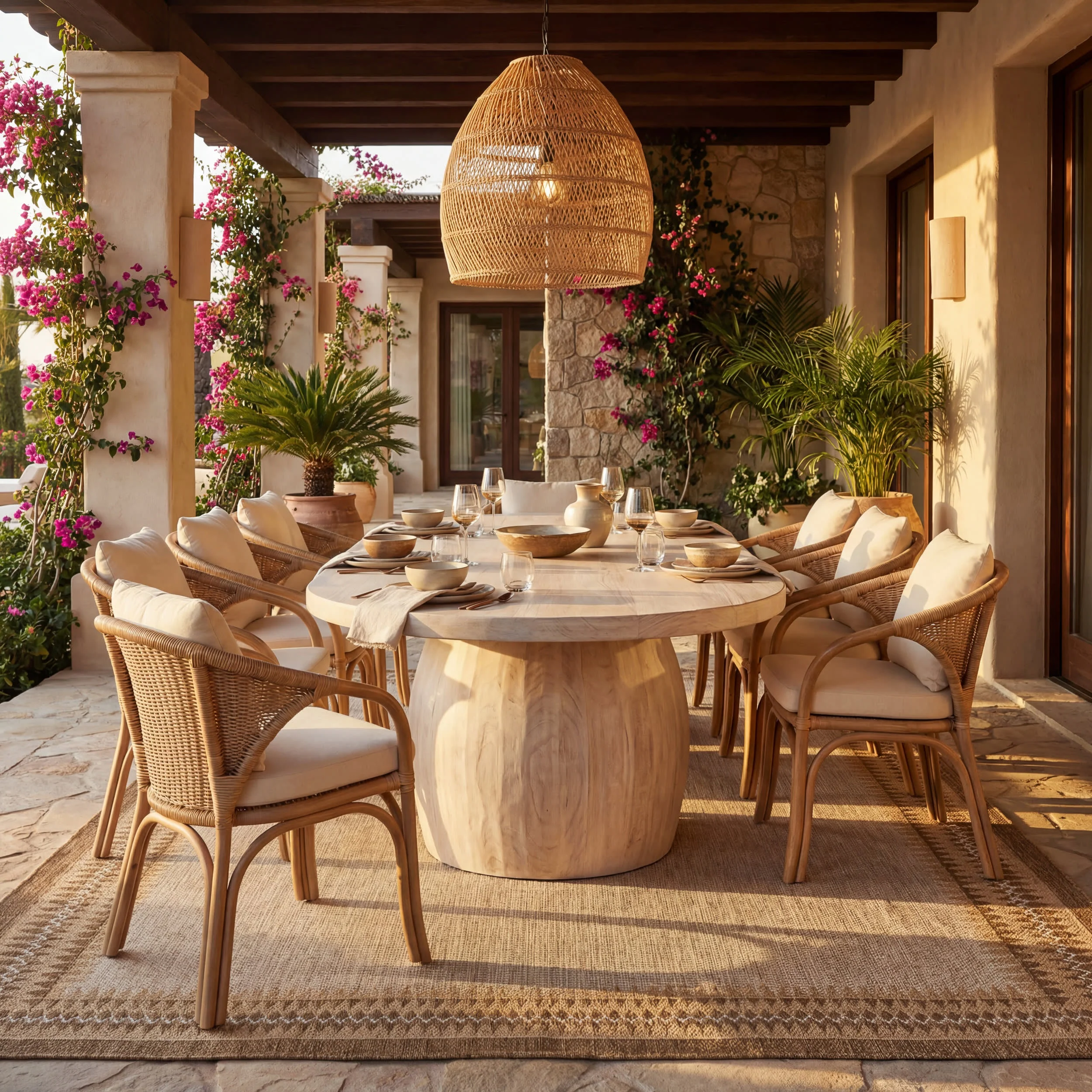Loenya Modern Bordered Indoor/Outdoor Rug | Brown - Image 2