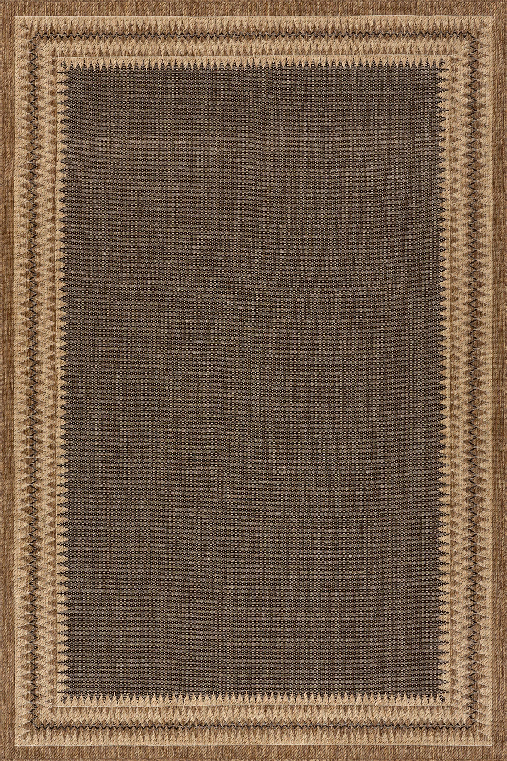 Loenya Modern Bordered Indoor/Outdoor Rug | Charcoal