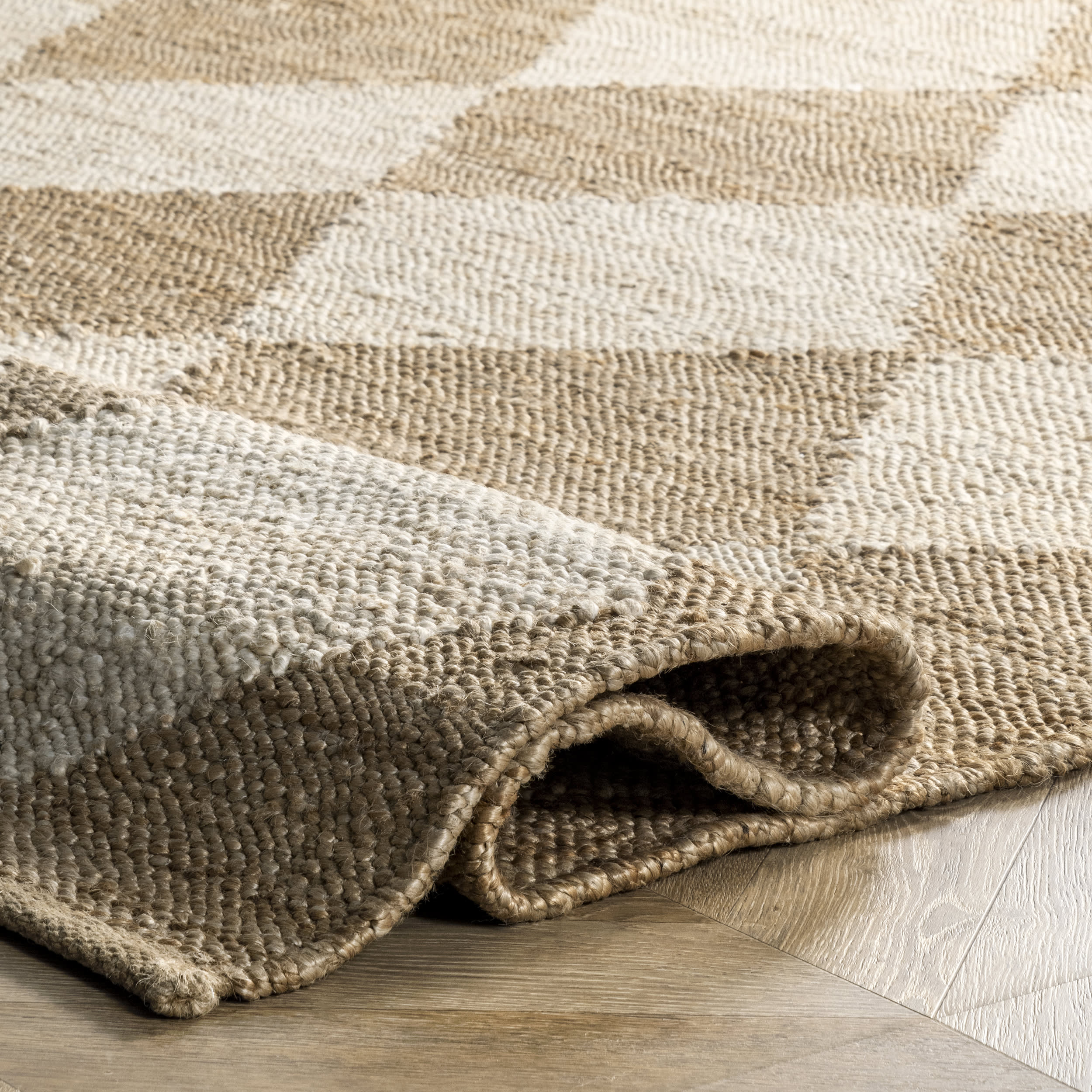 Louie Diamond Checkerboard Jute Rug | Natural - Image 9