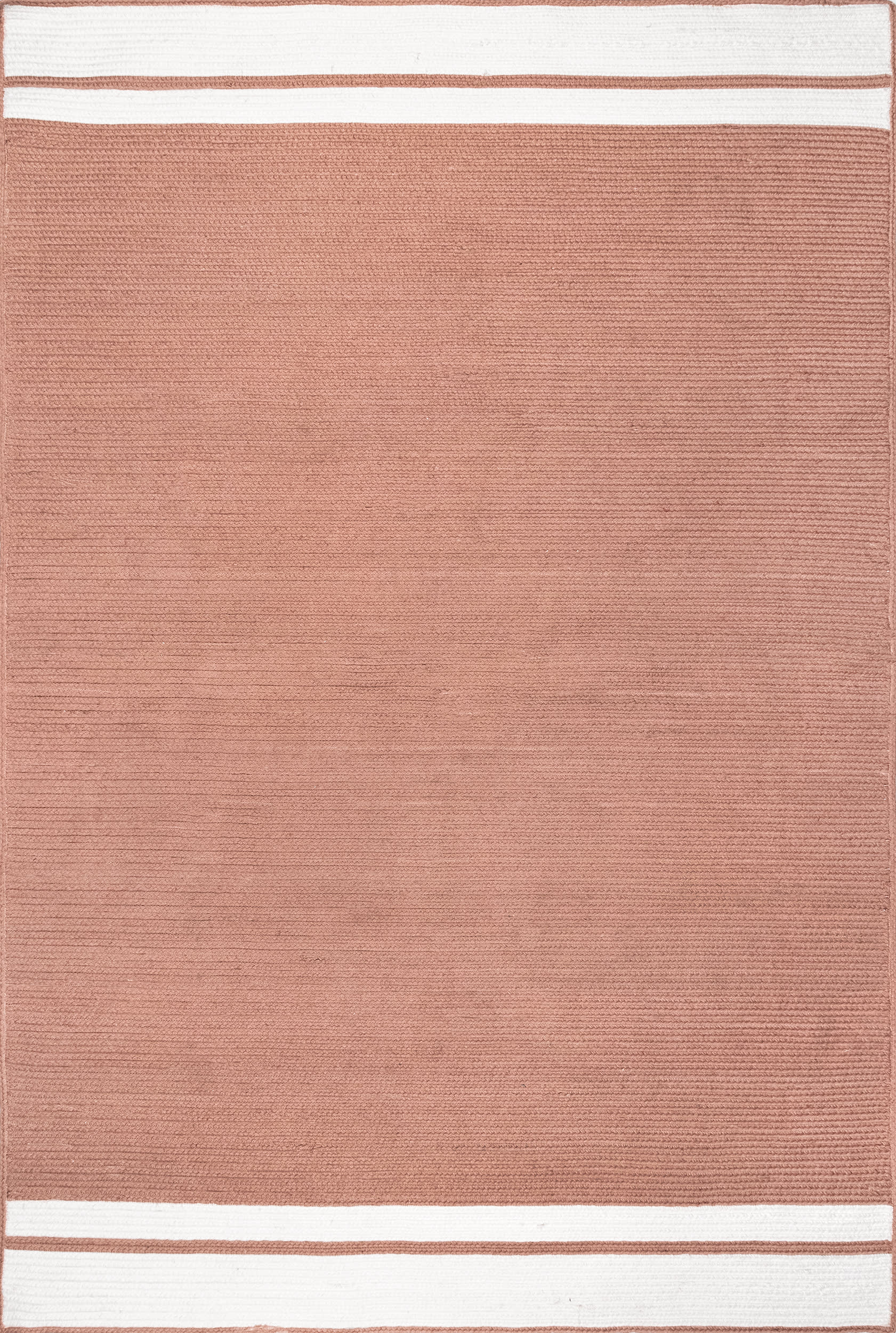 Luann Solid Bordered Rug | Rust