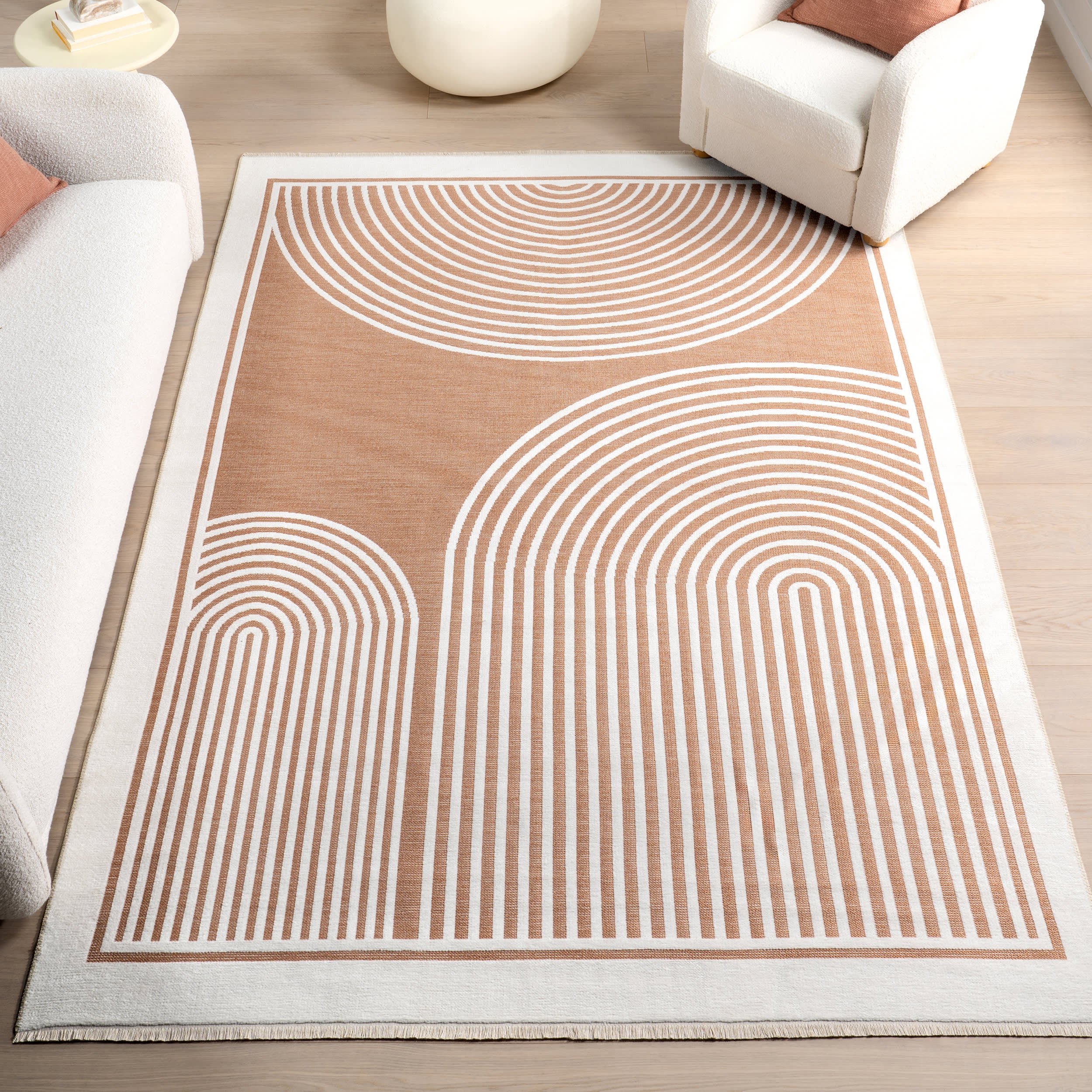 Lula Arced Reversible Washable Rug | Burnt Orange - Image 10