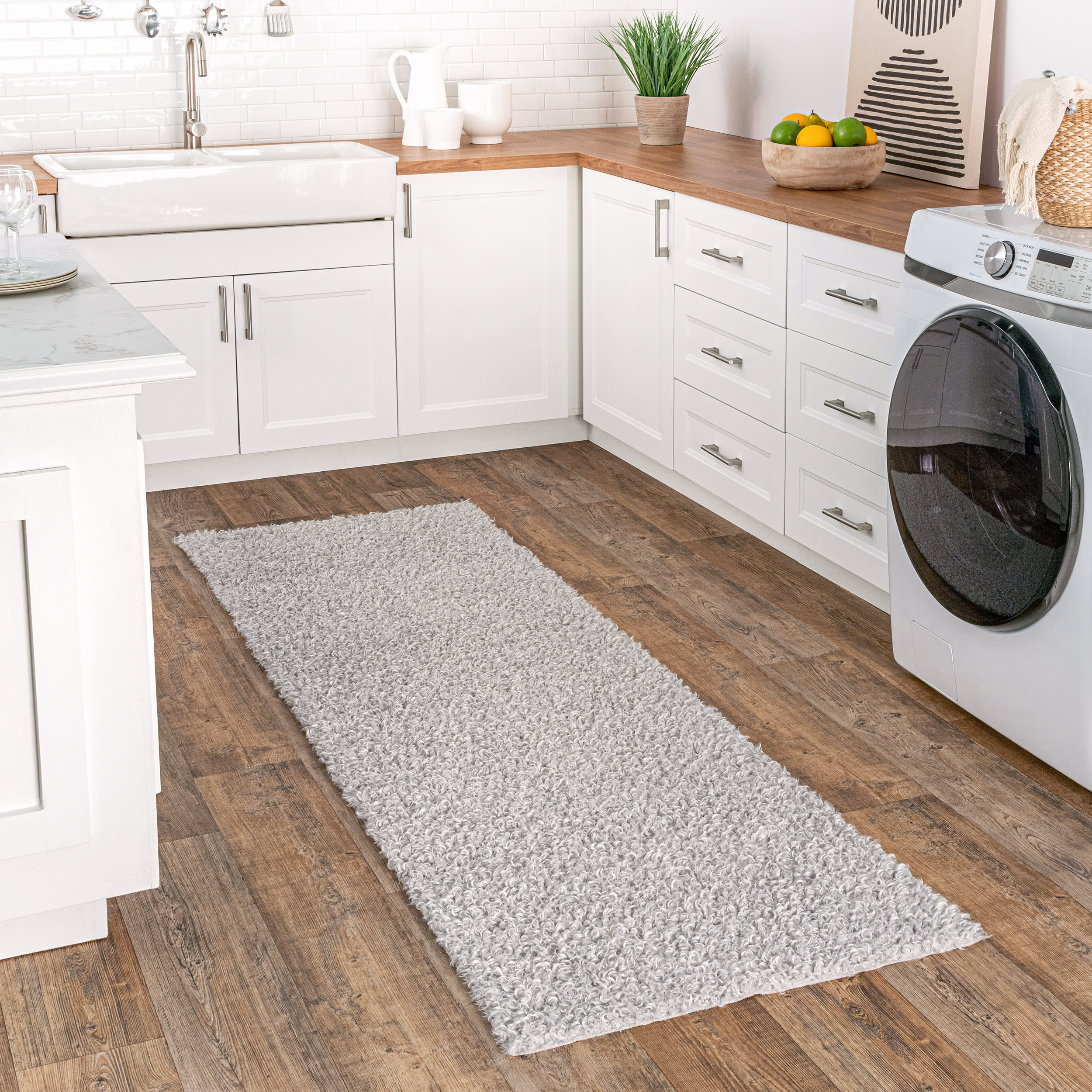 Luna Washable Shag Rug | Light Grey - Image 2