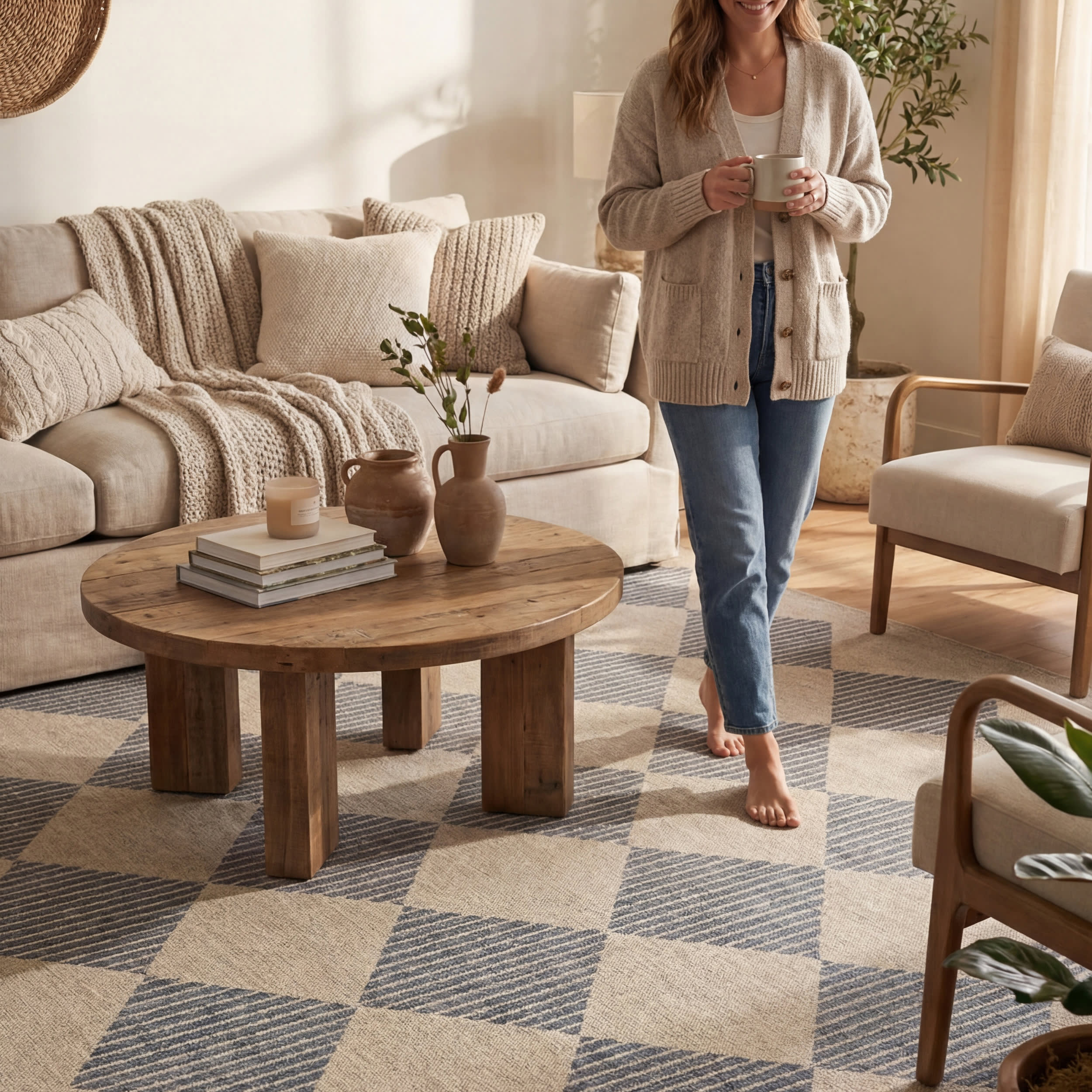 Luzia Vintage Washable Rug | Blue - Image 9