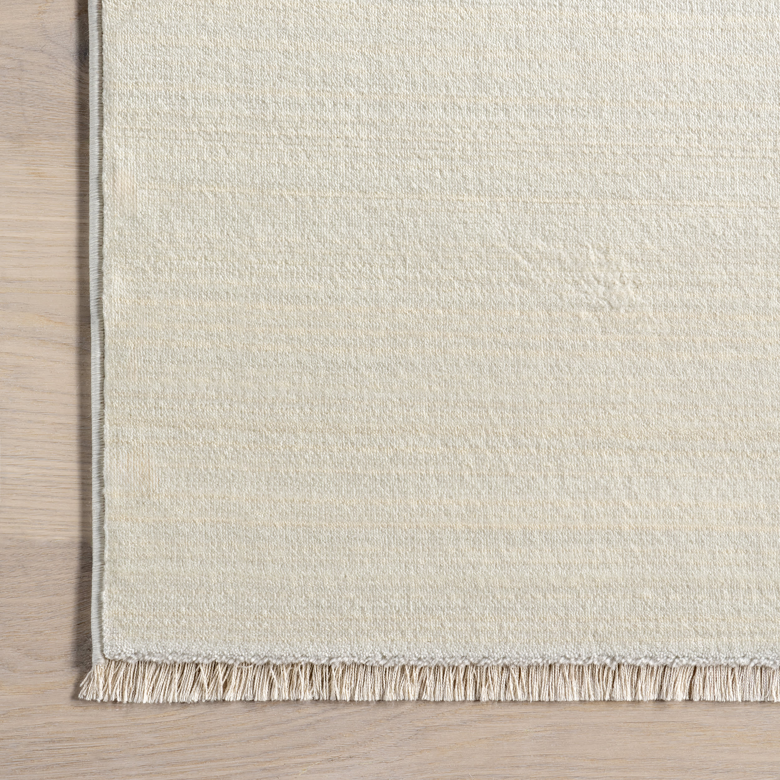 Lylah Solid Fringed Rug | Cream - Image 4