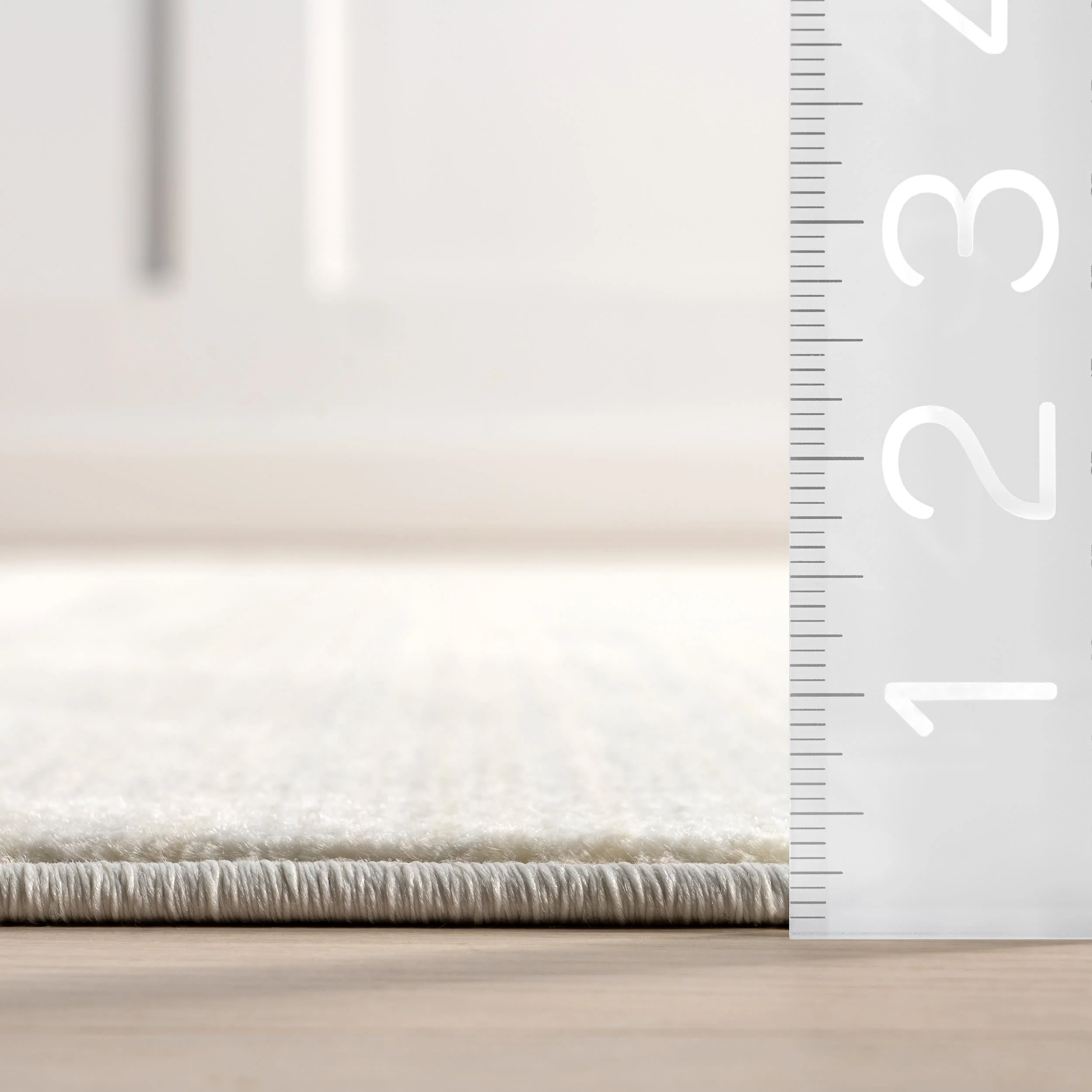 Lylah Solid Fringed Rug | Cream - Image 6
