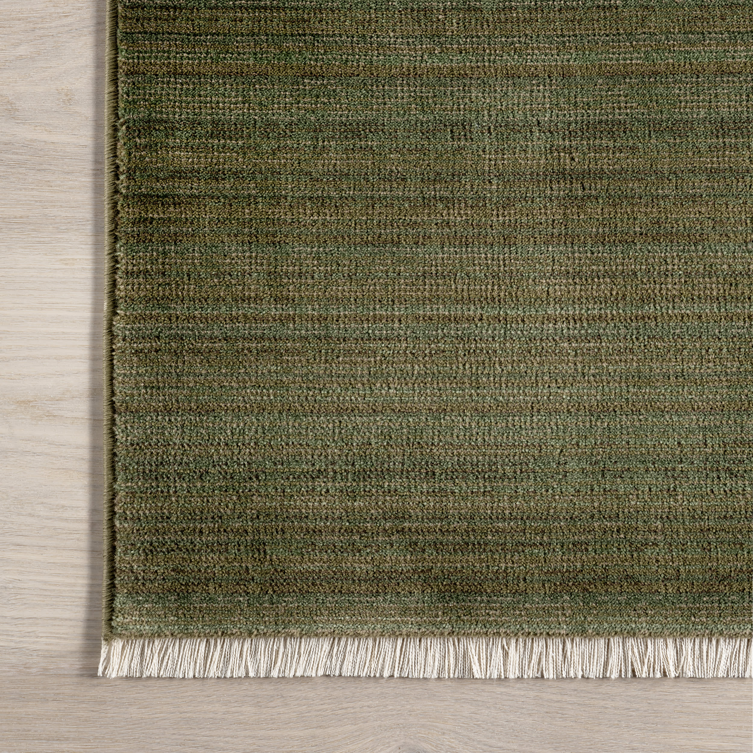 Lylah Solid Fringed Rug | Dark Sage - Image 4
