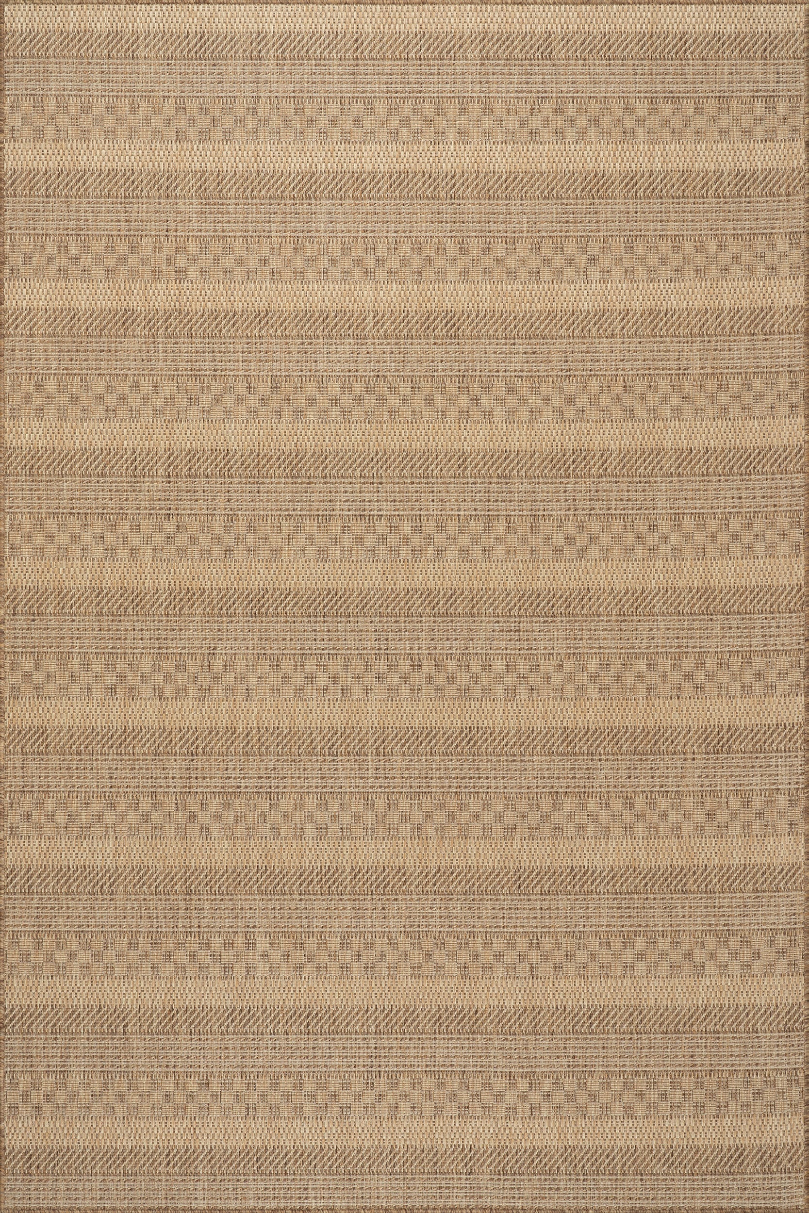 Lysette Striped Indoor/Outdoor Rug | Light Brown