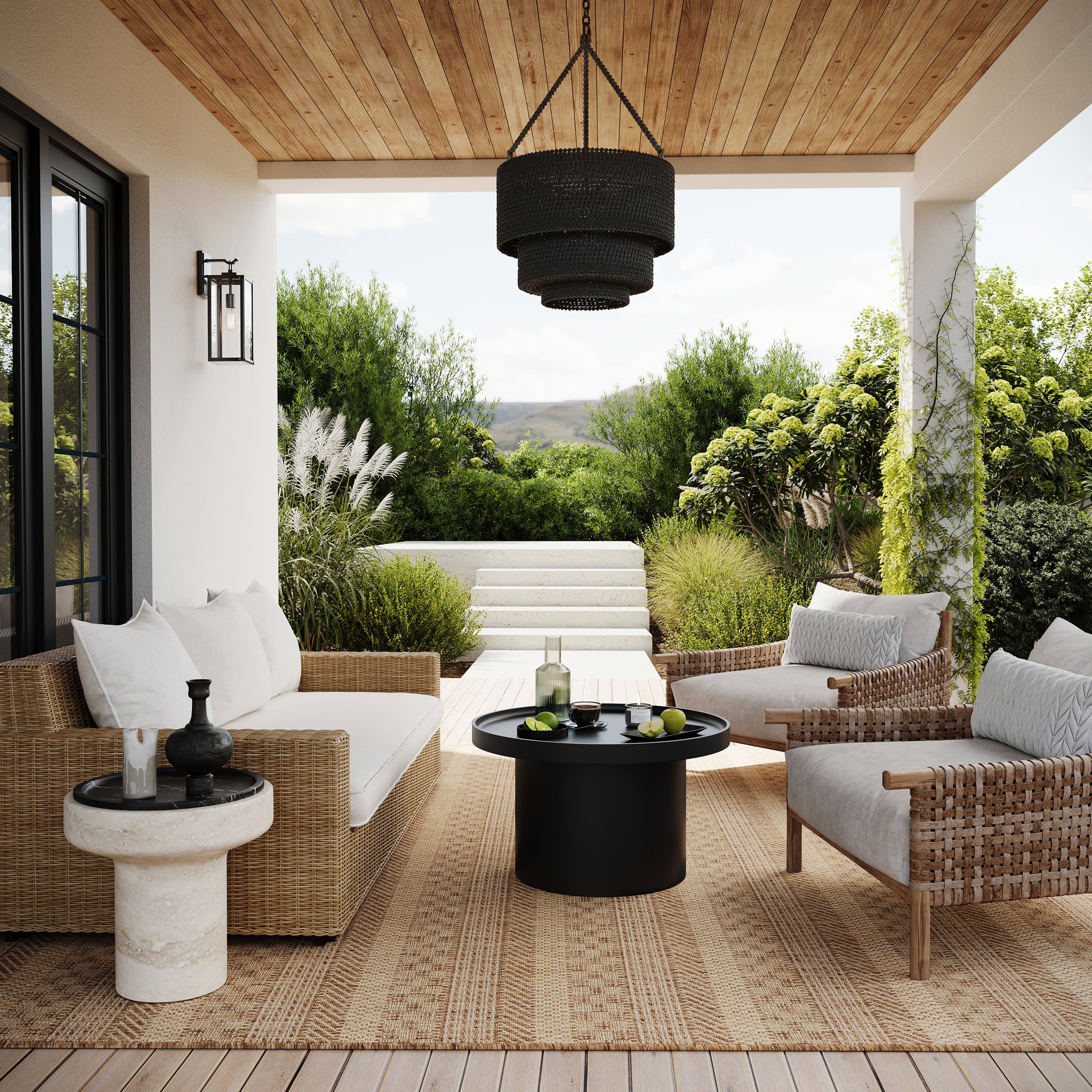 Lysette Striped Indoor/Outdoor Rug | Light Brown - Image 2