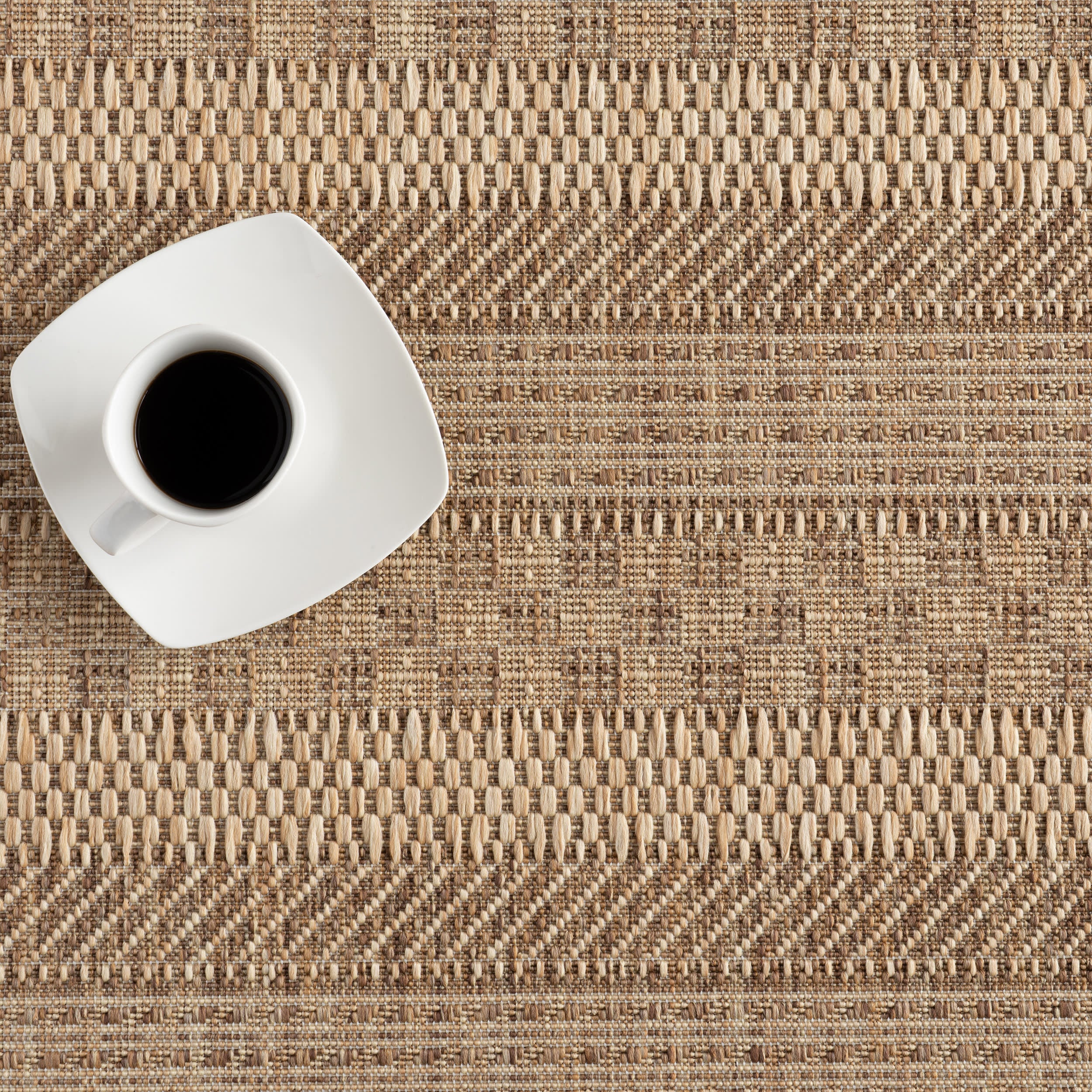 Lysette Striped Indoor/Outdoor Rug | Light Brown - Image 7