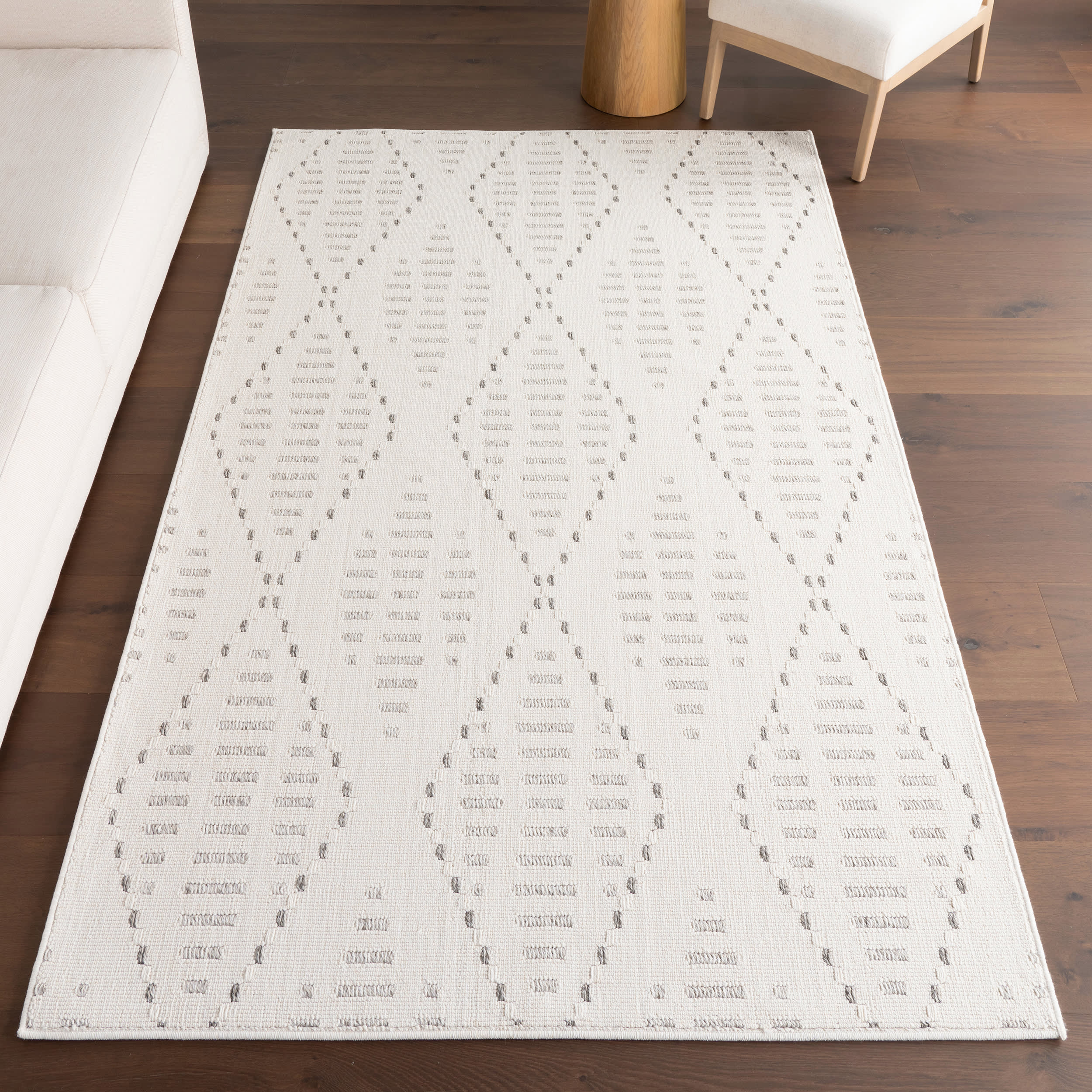 Maci Shaded Trellis Indoor/Outdoor Rug | Cream - Image 9