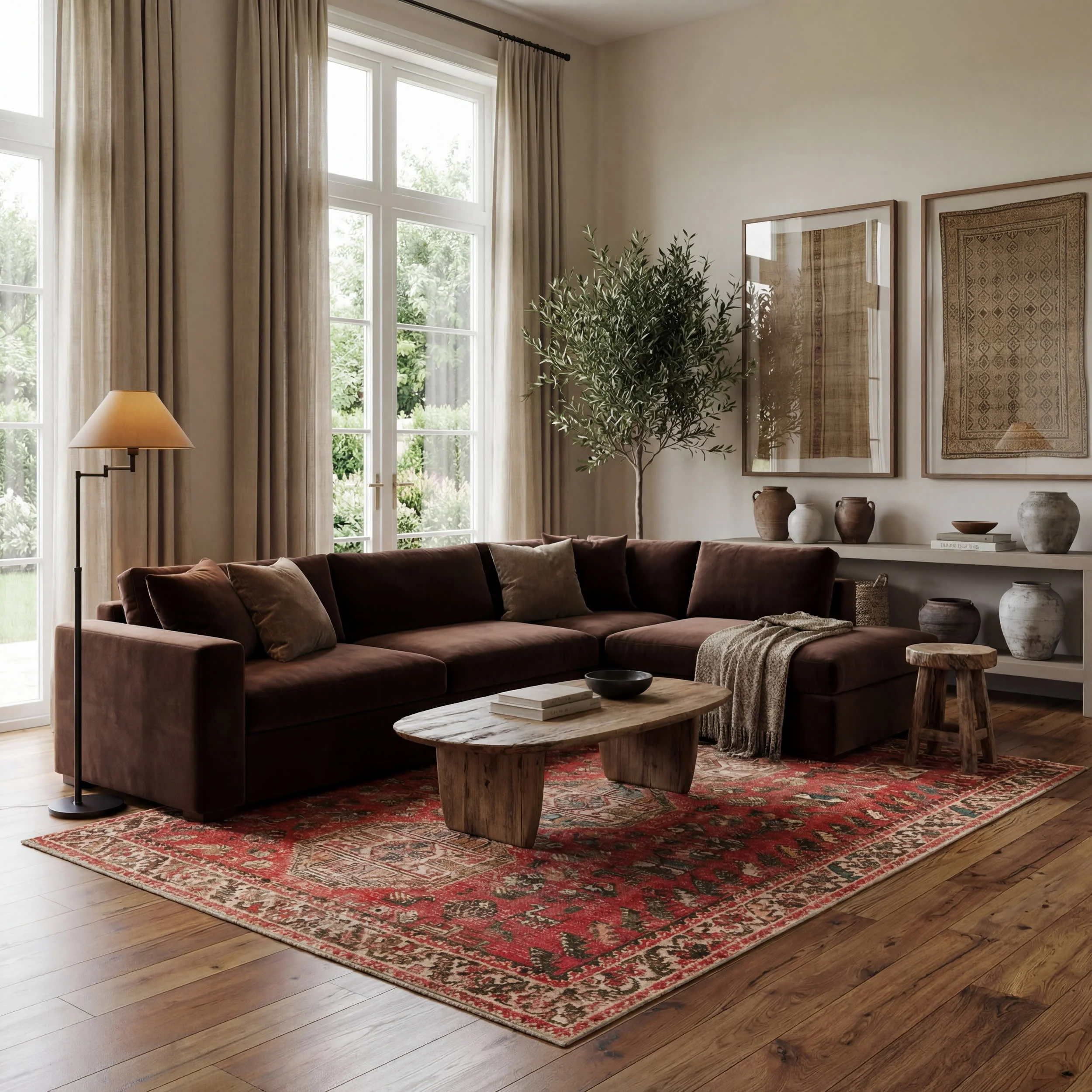 Madel Medallion Washable Rug | Red - Image 2