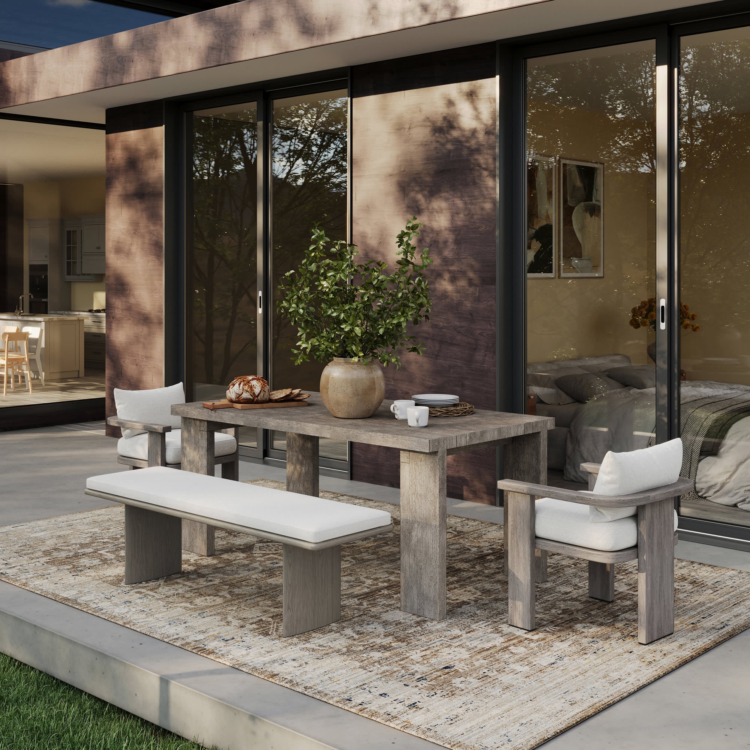 Maelira Traditional Woven Floral Indoor/Outdoor Washable Rug | Brown - Image 2