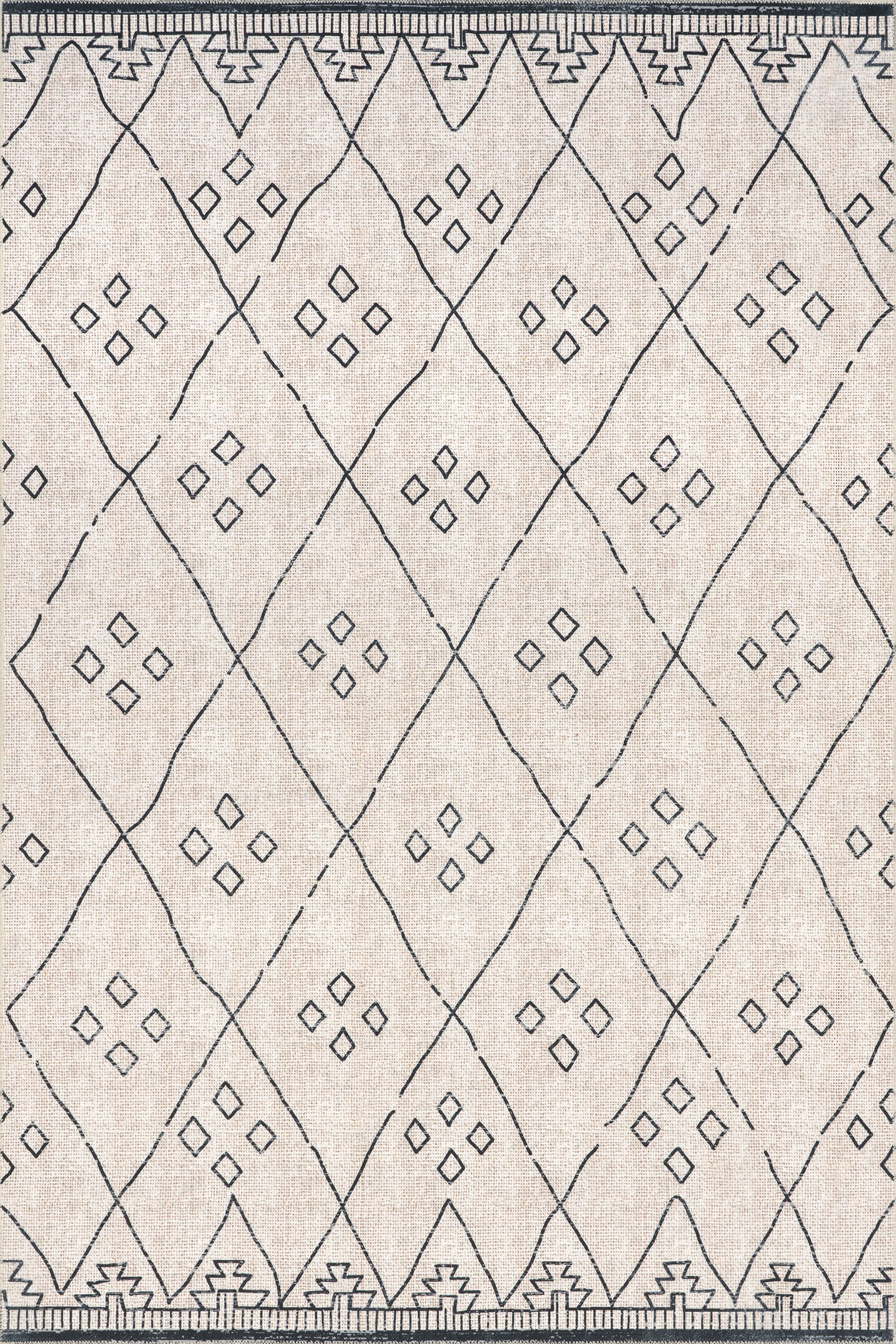 Magdalena Diamond Geometric Rug | Ivory