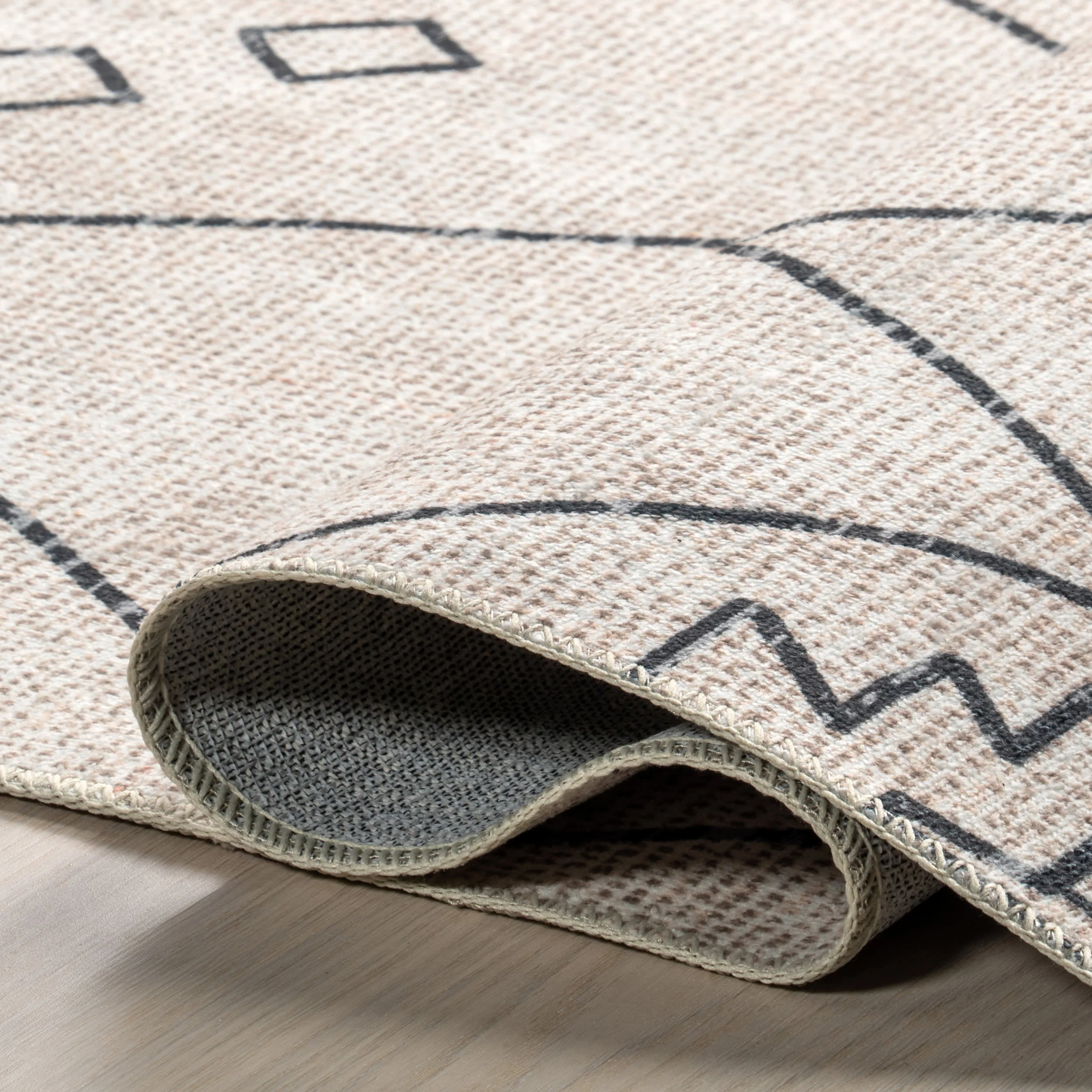 Magdalena Diamond Geometric Rug | Ivory - Image 8