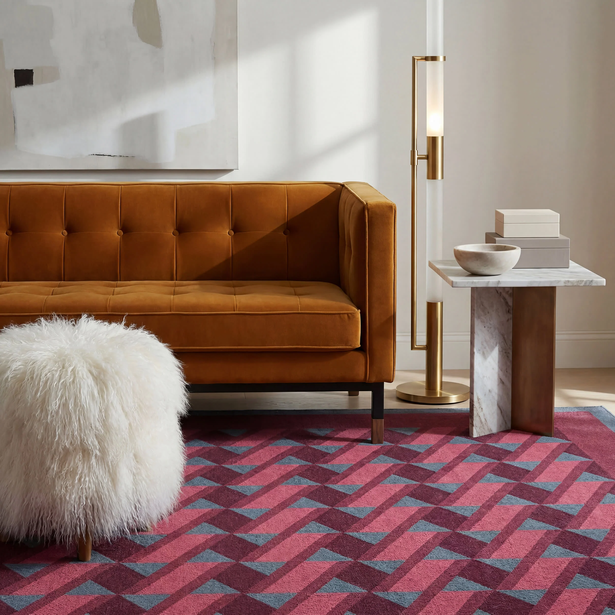 Magenta Ribbon Bordered Washable Rug by Society6 | Purple - Image 9