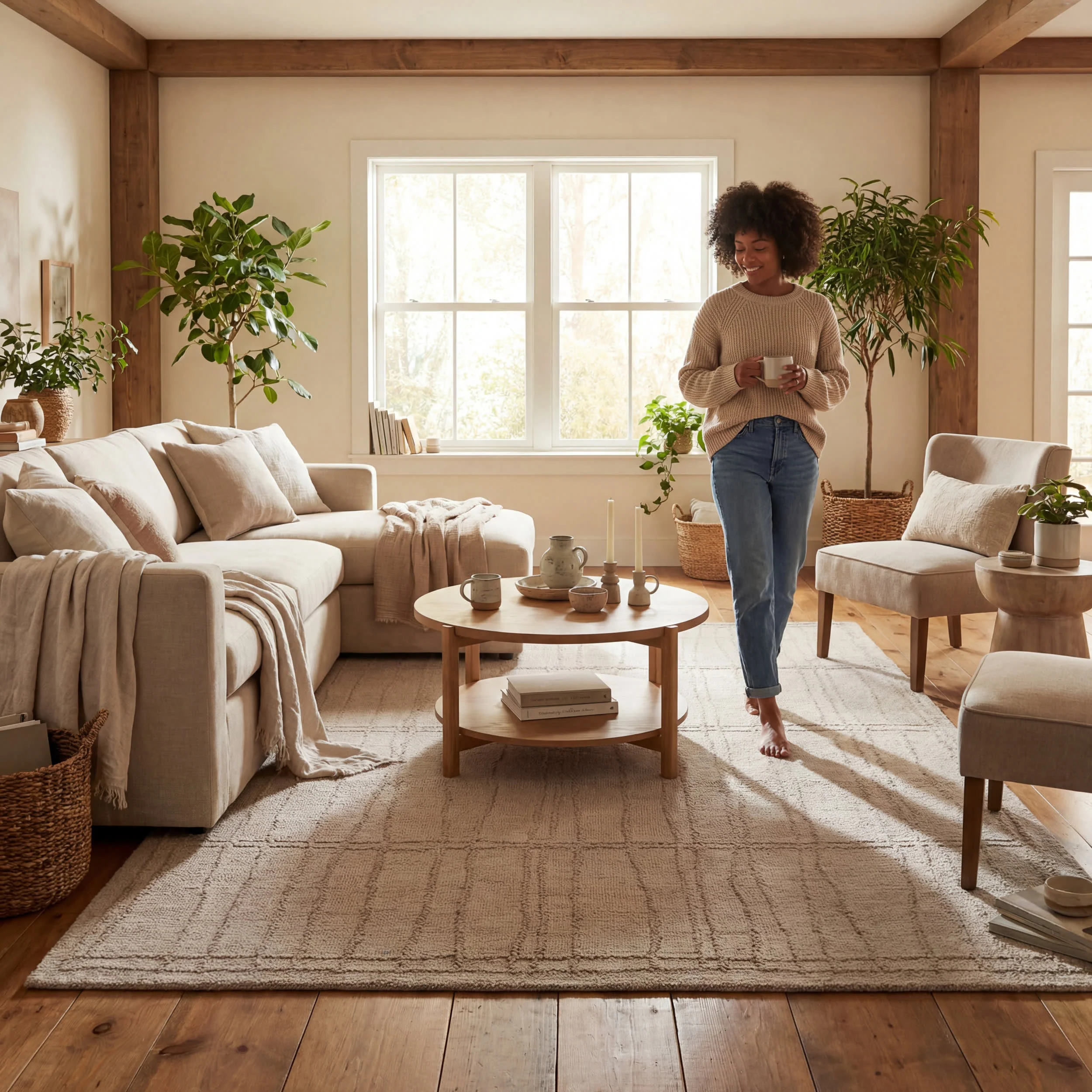 Maivy Bohemian Striped Wool Rug | Grey - Image 9