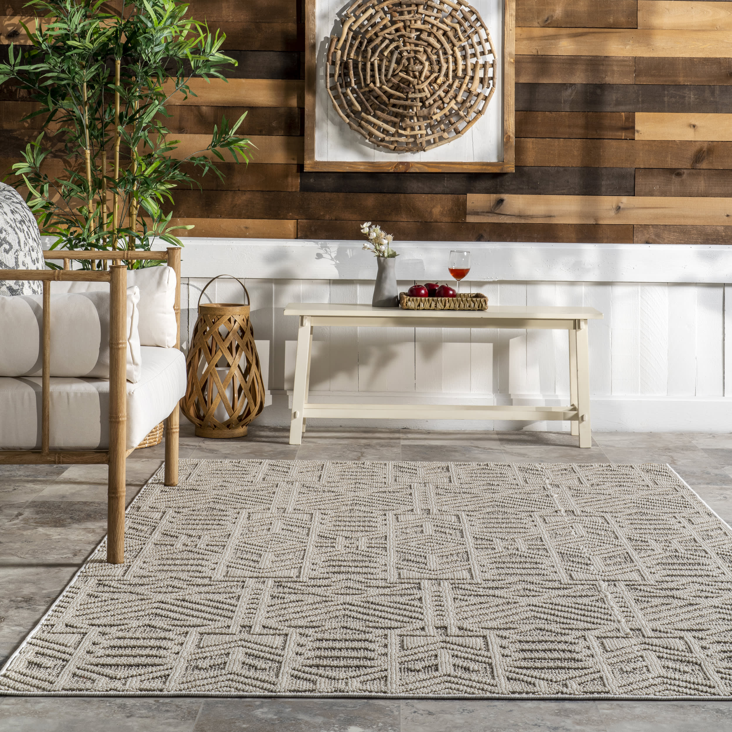Malia Birdseye Indoor/Outdoor Rug | Light Grey - Image 4