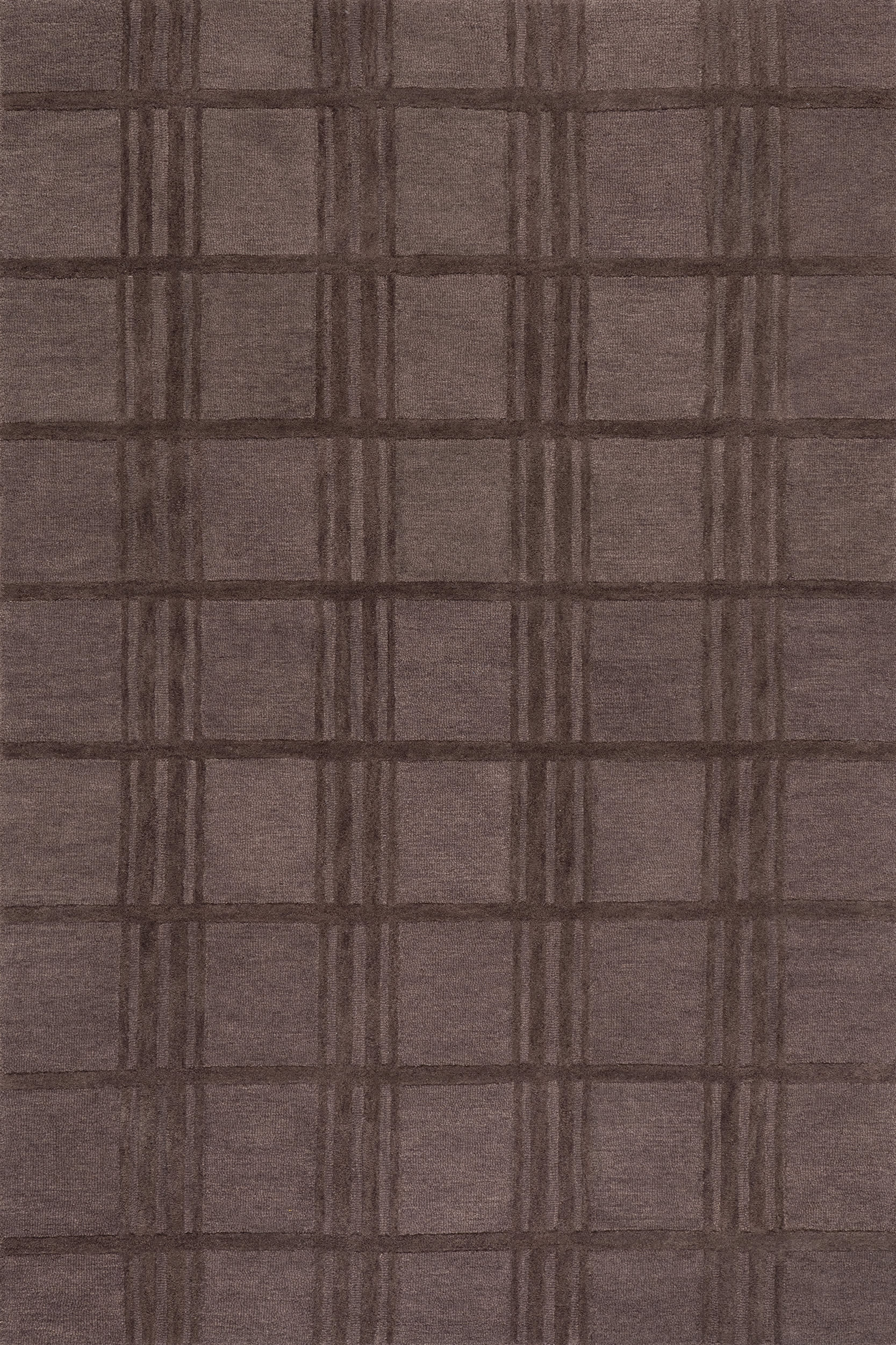 Mallory Checked Wool Rug | Dark Brown