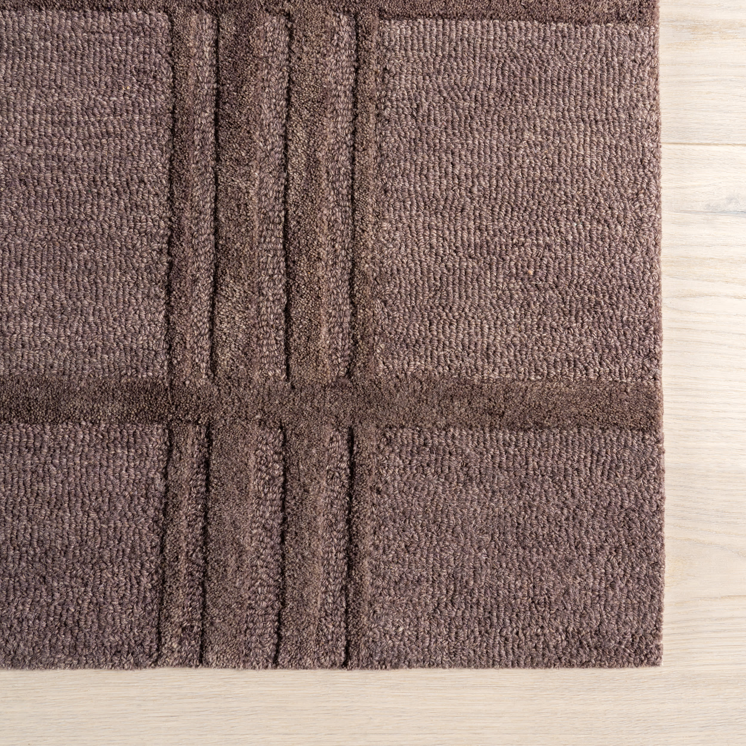Mallory Checked Wool Rug | Dark Brown - Image 4