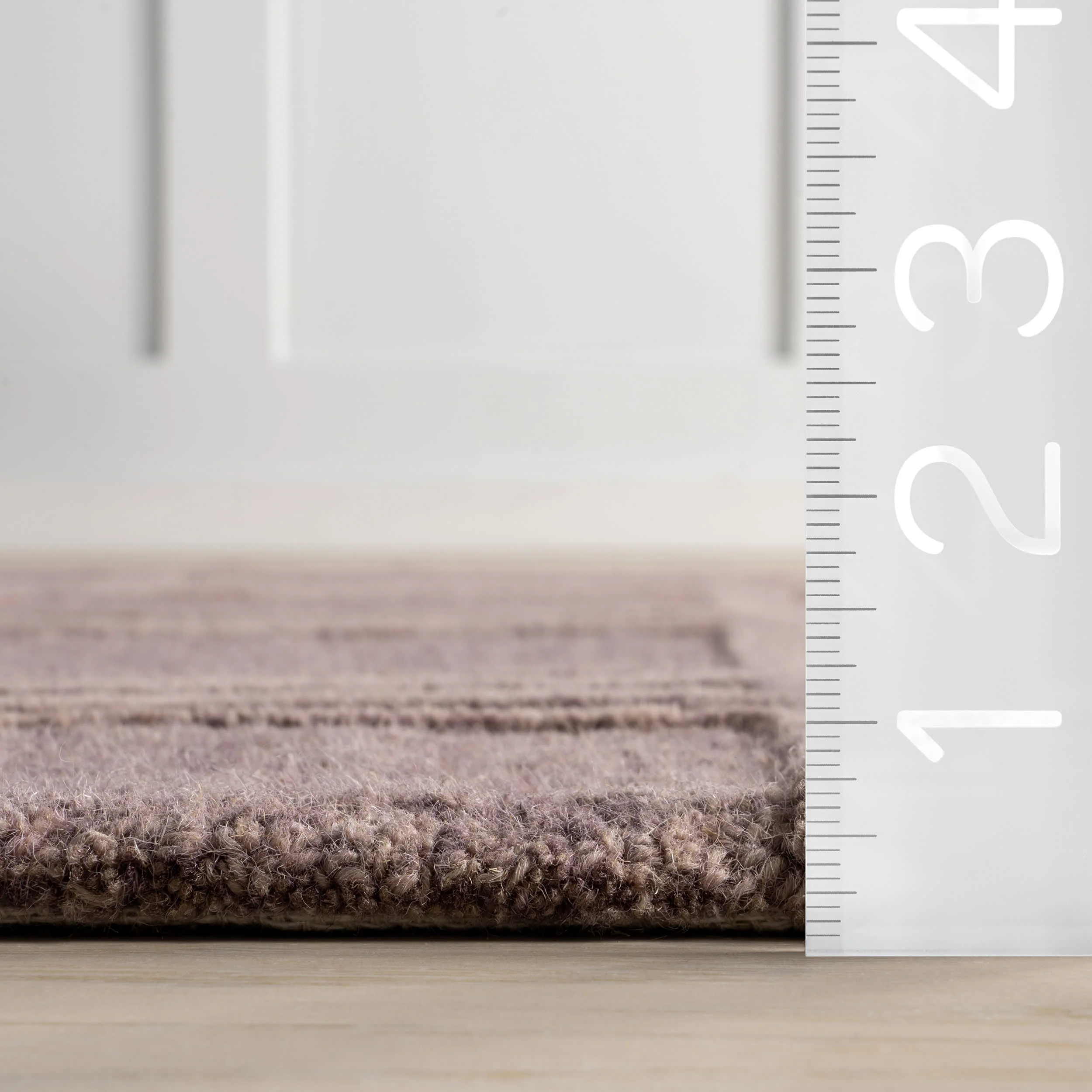 Mallory Checked Wool Rug | Mauve - Image 5