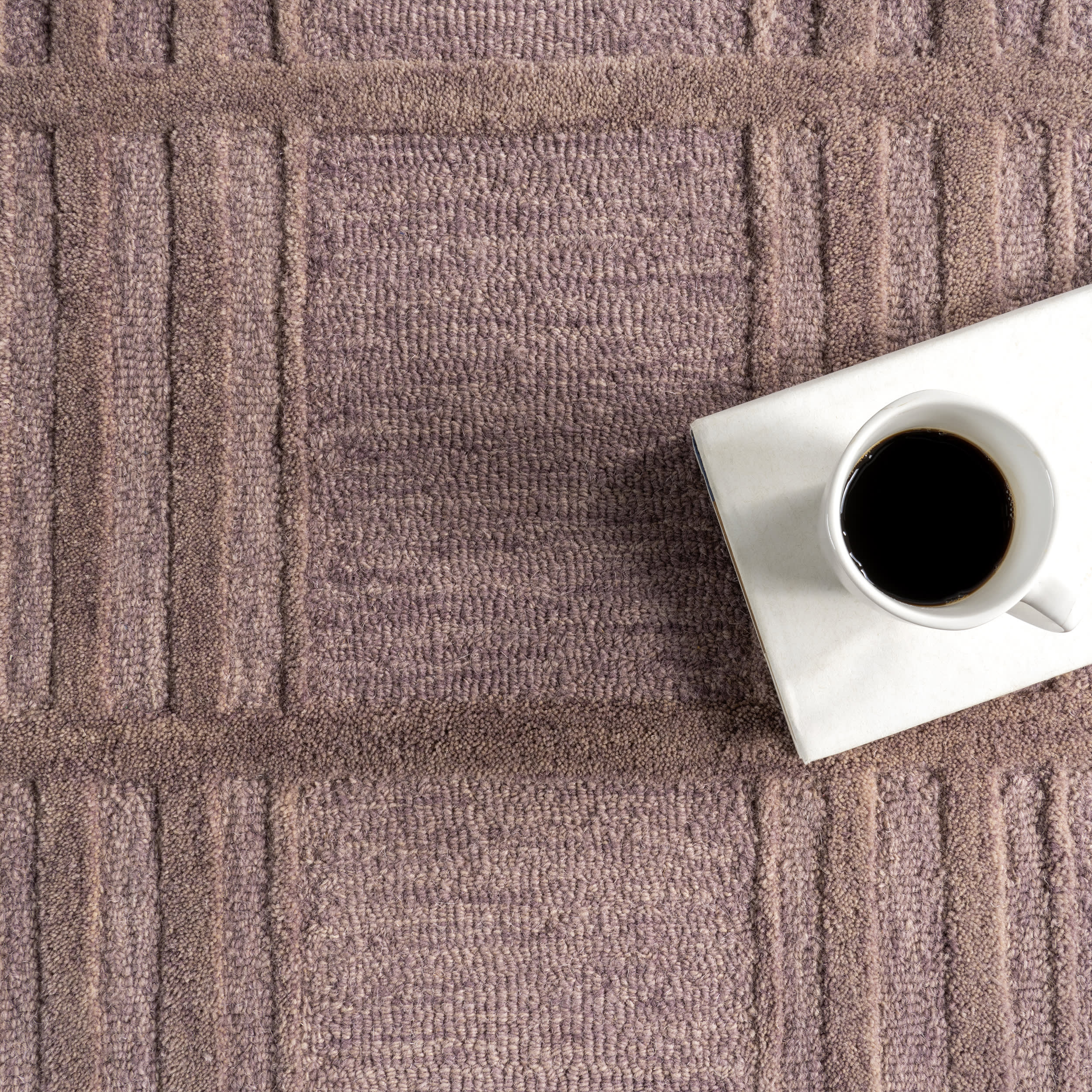 Mallory Checked Wool Rug | Mauve - Image 7