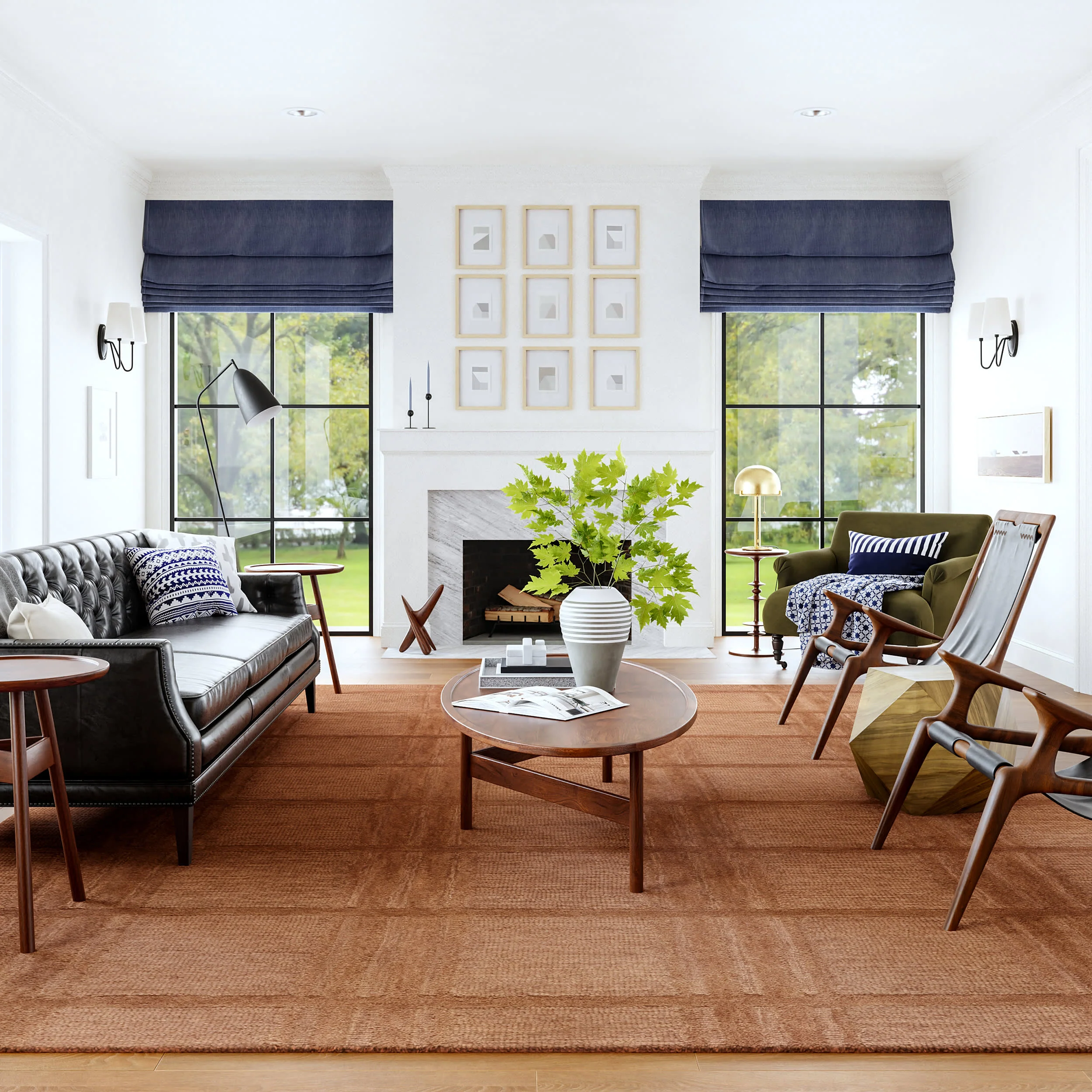 Mallory Checked Wool Rug | Rust - Image 2
