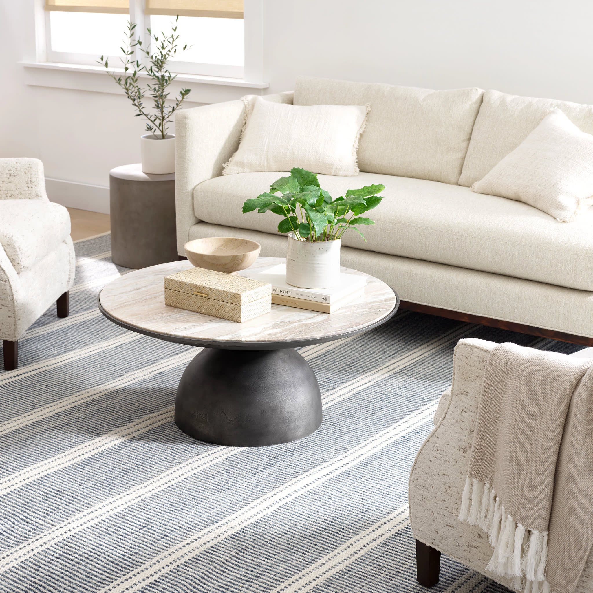 Malta Handwoven Wool Rug | Blue - Image 6