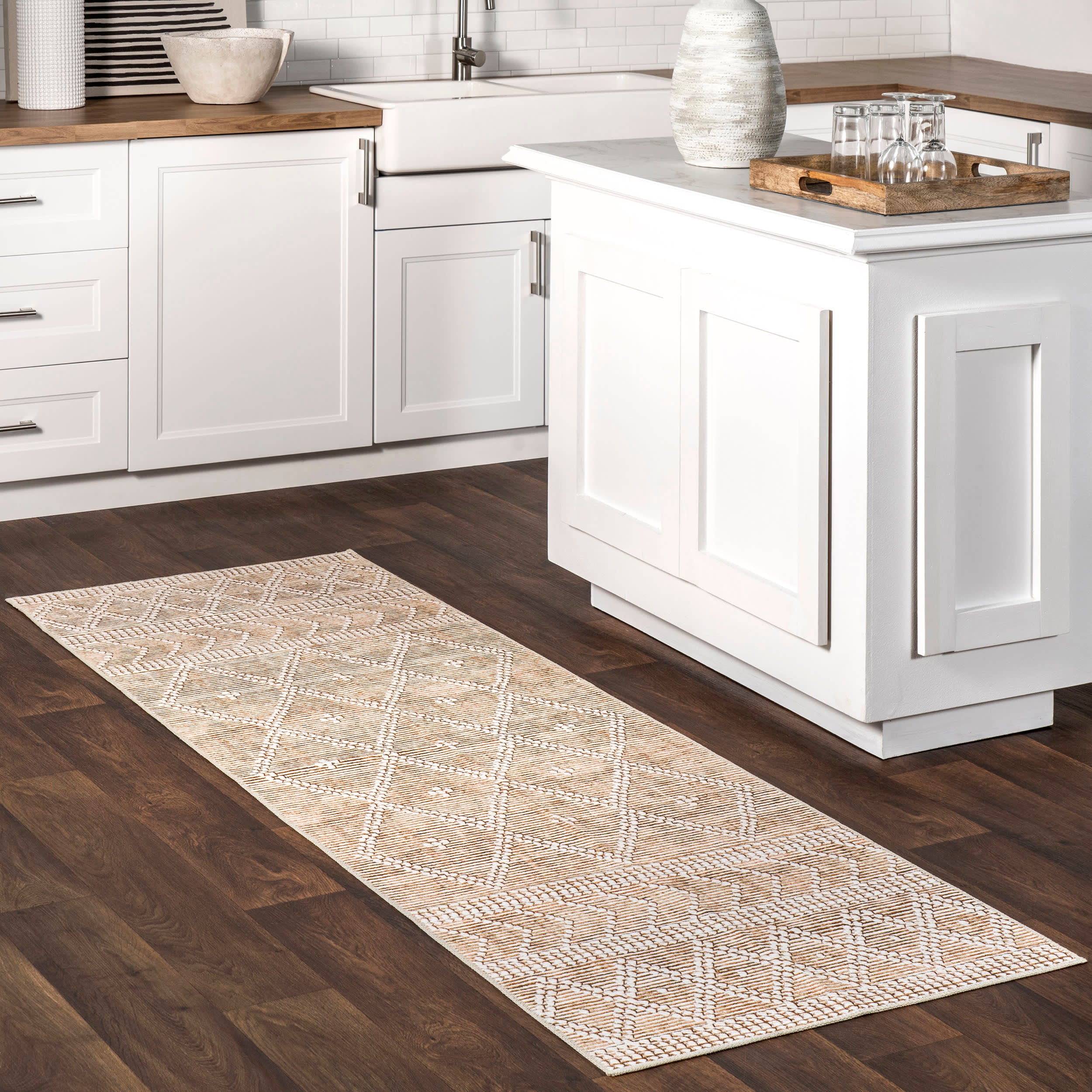 Manara Spill Proof Washable Rug | Tan - Image 2
